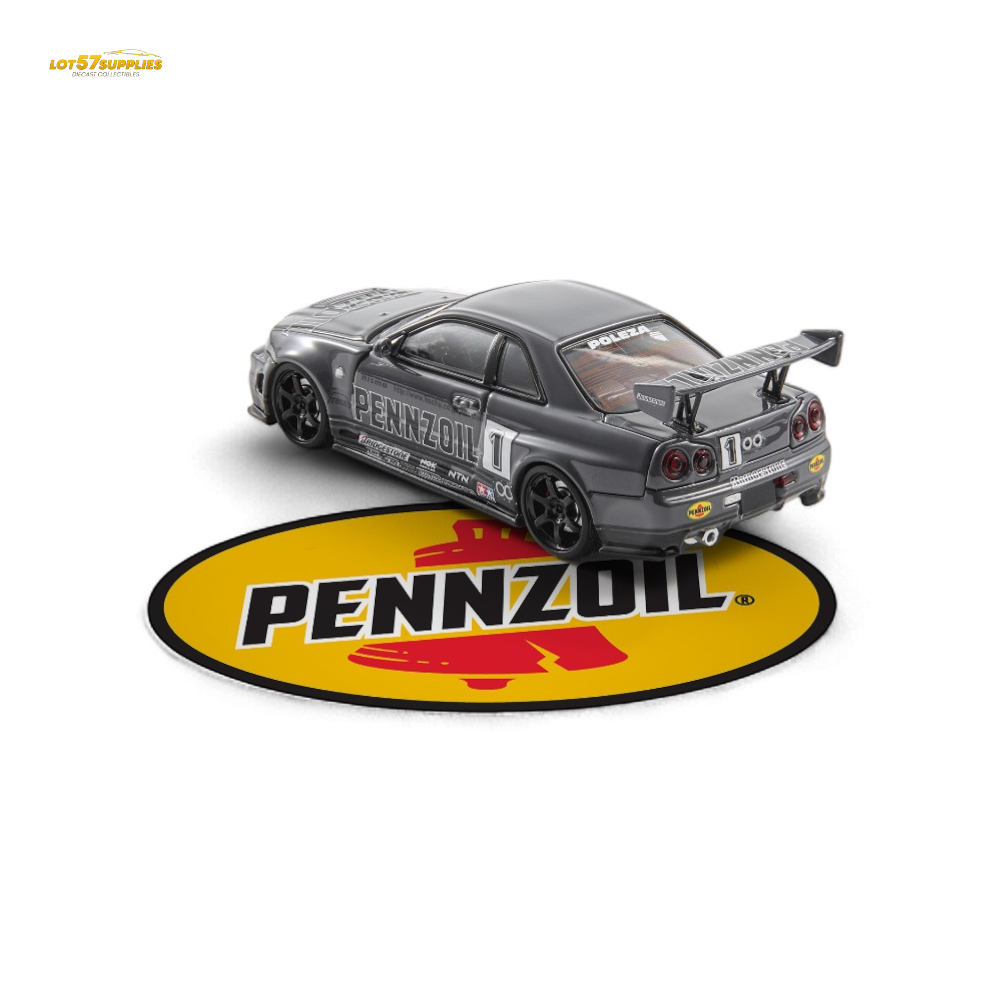 Fast Speed Skyline GT-R R34 Nismo Z-Tune Pennzoil Grey 1:64