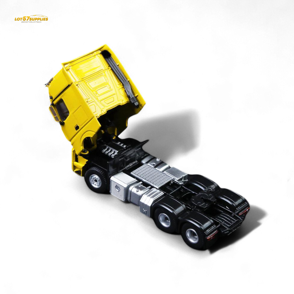 TimeMicro & Perka BENZ FLATBED TRANSPORT VEHICLE Yellow 1:64