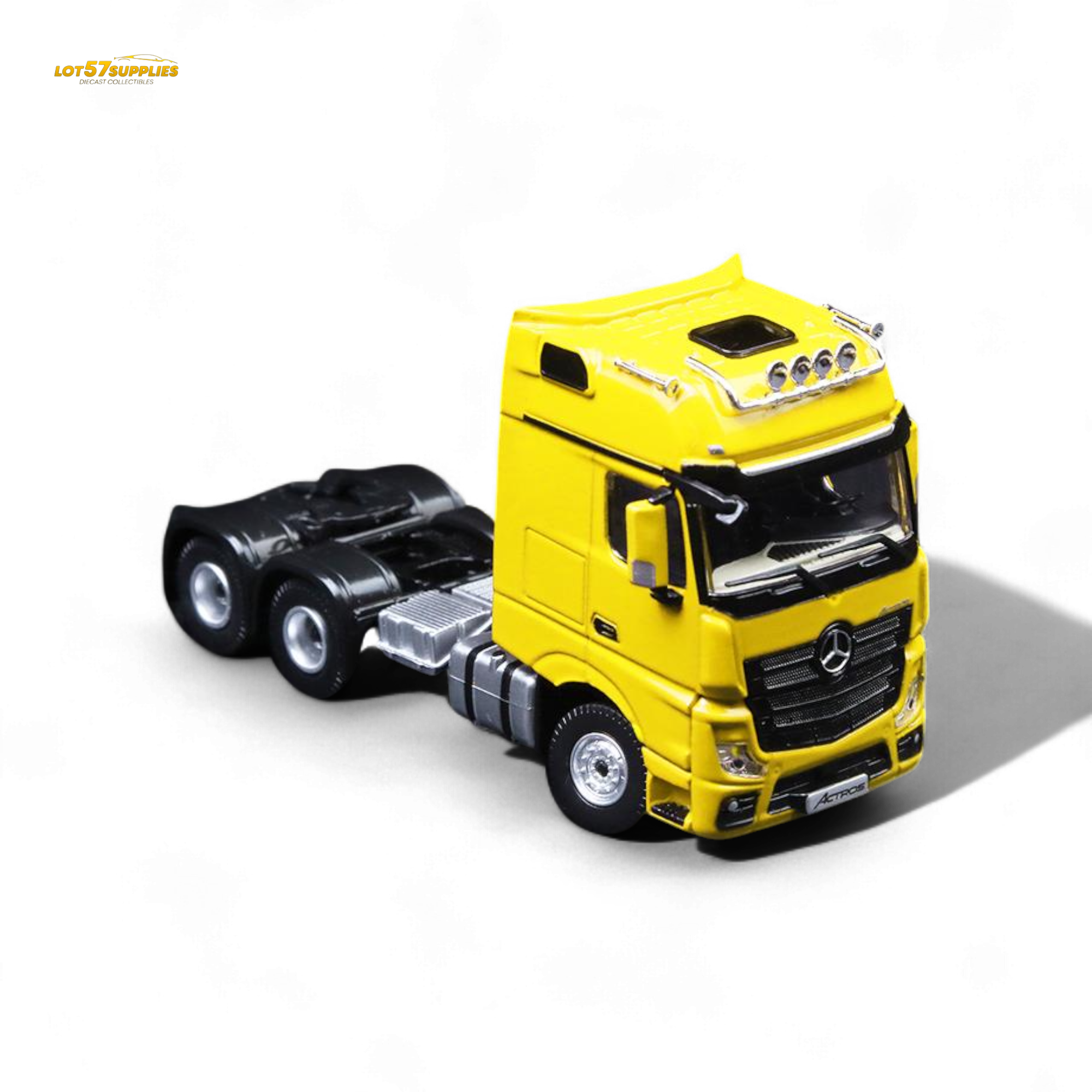 TimeMicro & Perka BENZ FLATBED TRANSPORT VEHICLE Yellow 1:64