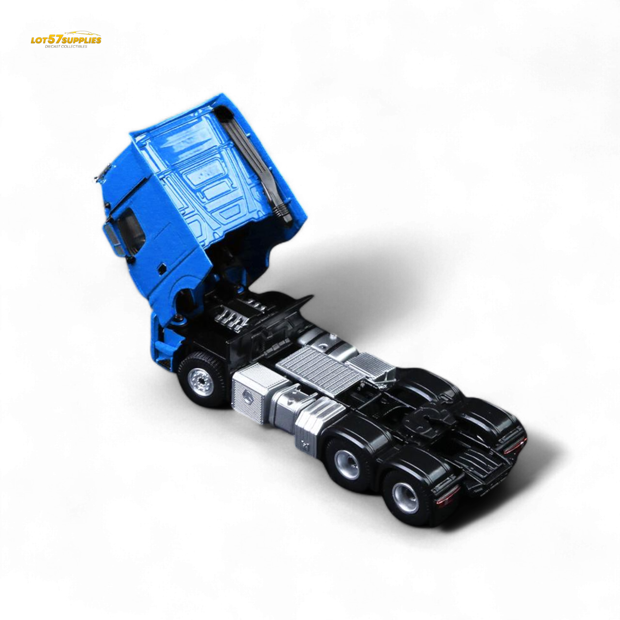 TimeMicro & Perka BENZ FLATBED TRANSPORT VEHICLE - Blue 1:64