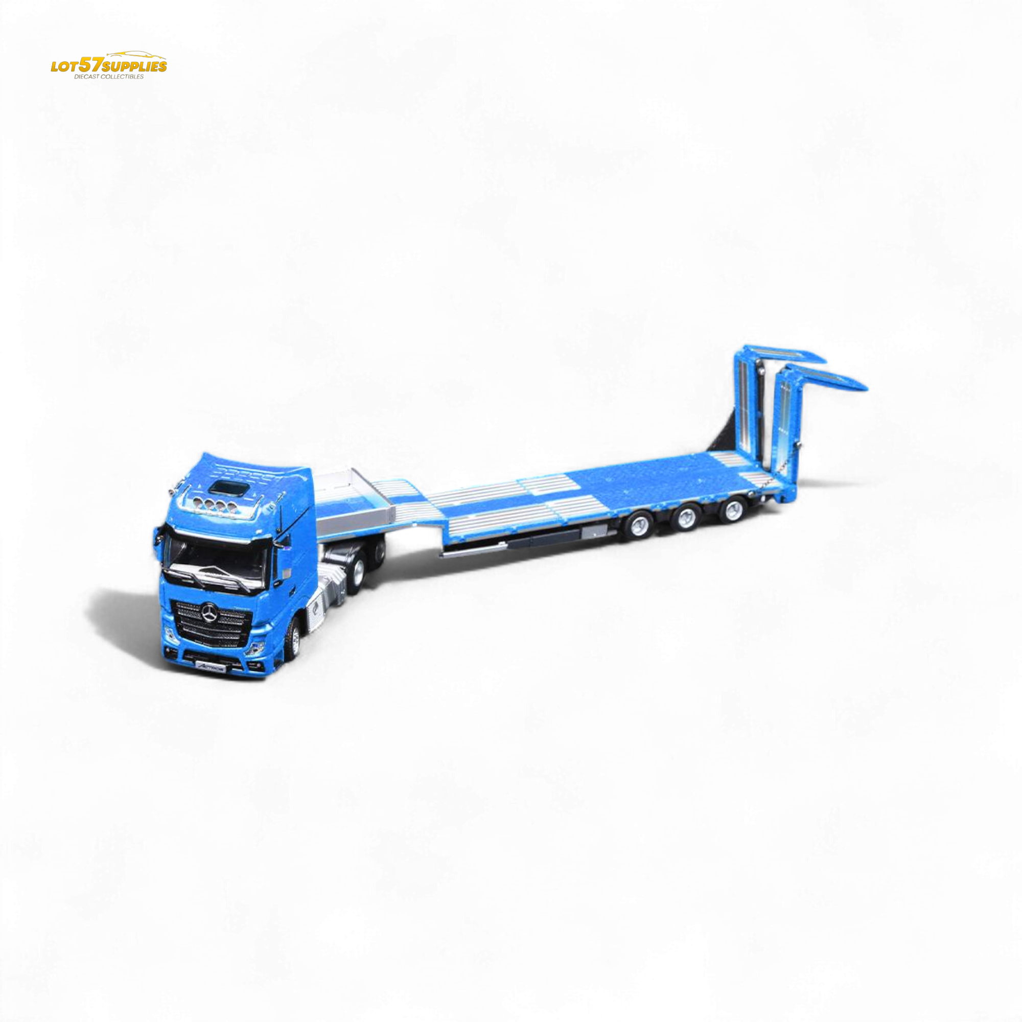 TimeMicro & Perka BENZ FLATBED TRANSPORT VEHICLE - Blue 1:64