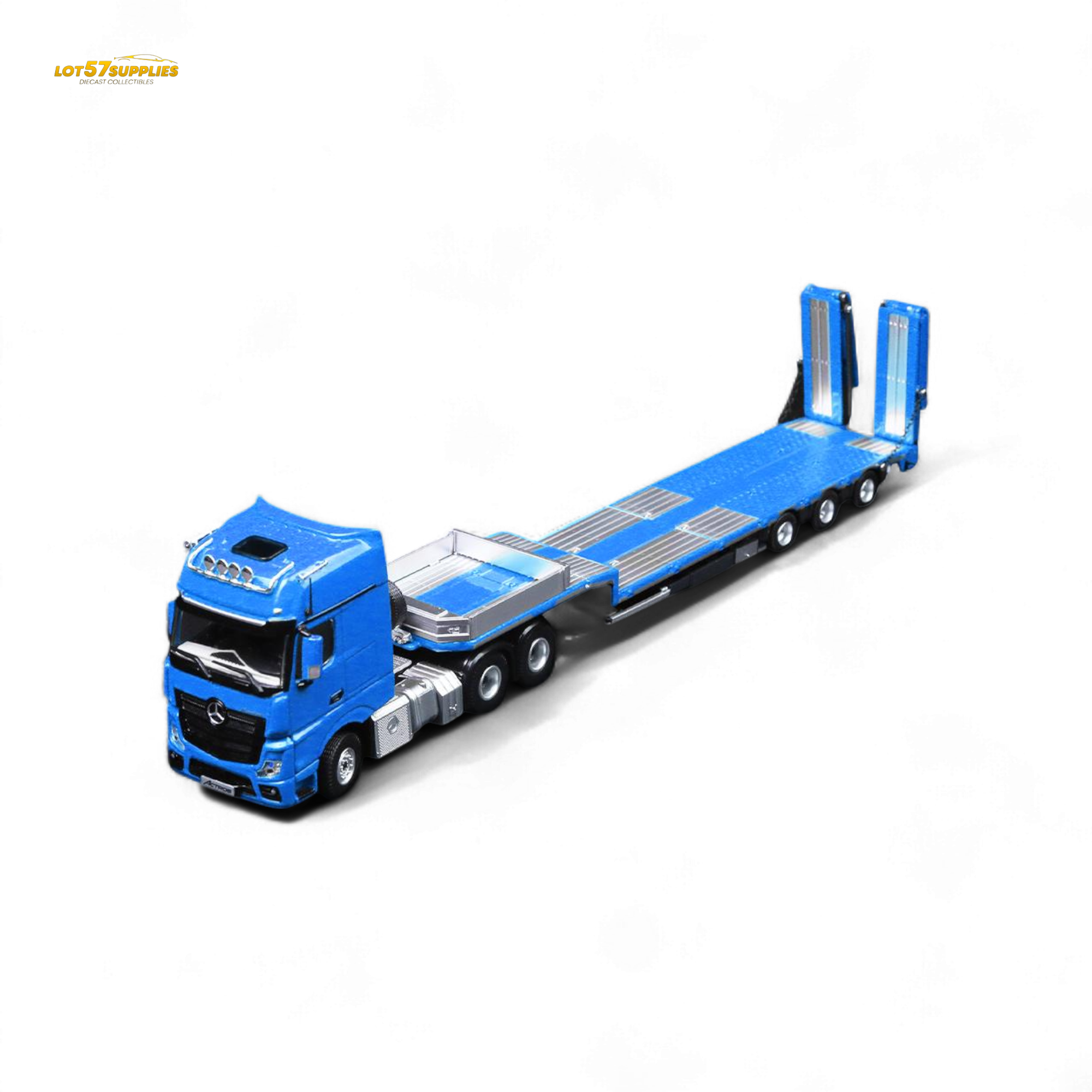 TimeMicro & Perka BENZ FLATBED TRANSPORT VEHICLE - Blue 1:64