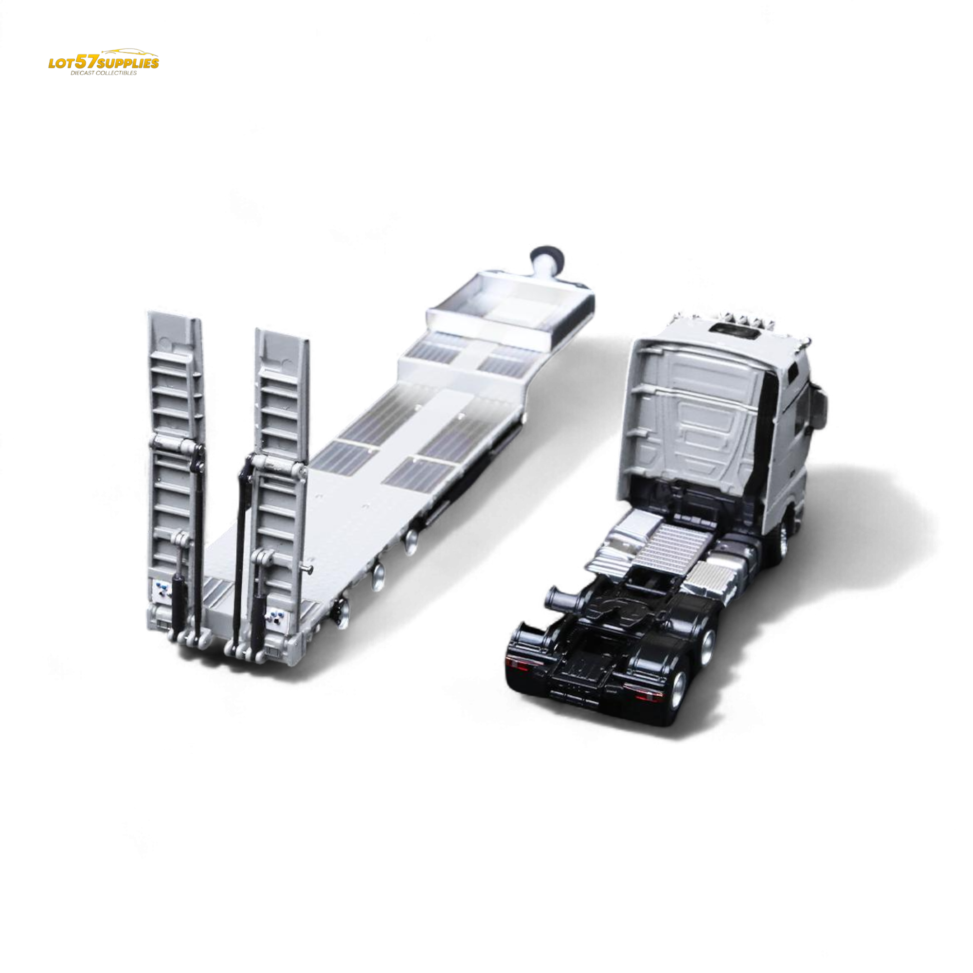 TimeMicro & Perka BENZ FLATBED TRANSPORT VEHICLE - White 1:64