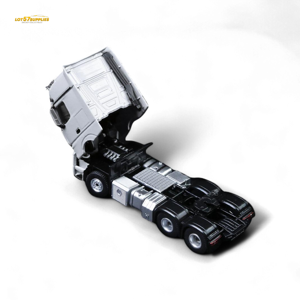 TimeMicro & Perka BENZ FLATBED TRANSPORT VEHICLE - White 1:64