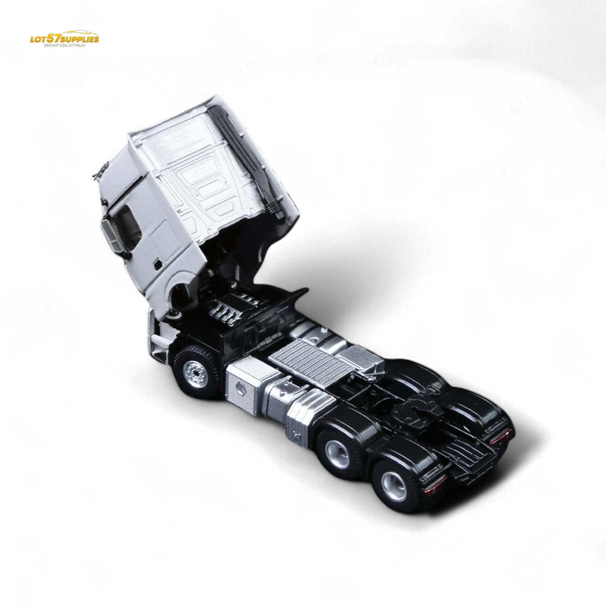 TimeMicro & Perka BENZ FLATBED TRANSPORT VEHICLE - White 1:64