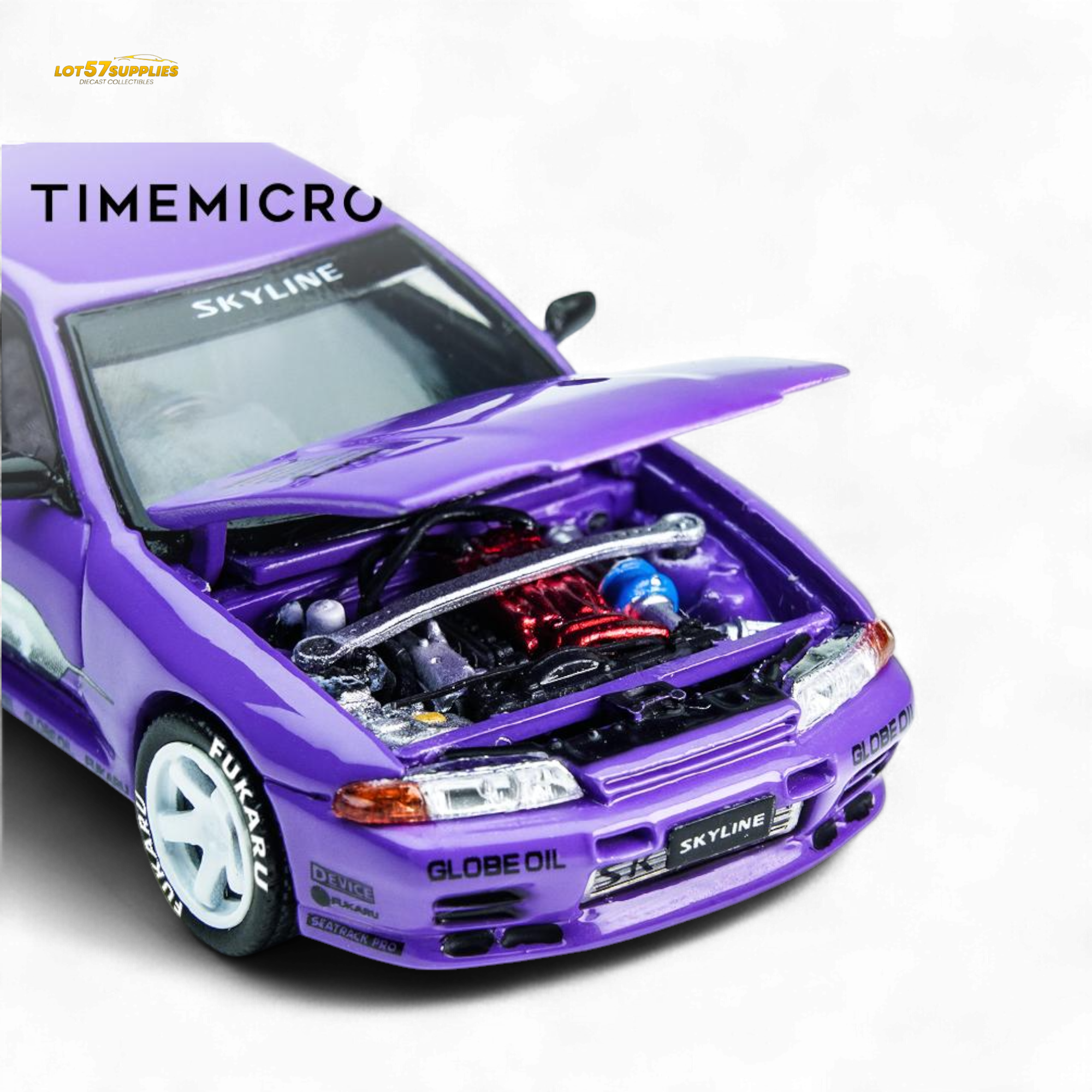 (Pre-Order) TimeMicro Skyline GT-R R32 Los Santos Drift Purple 1:64