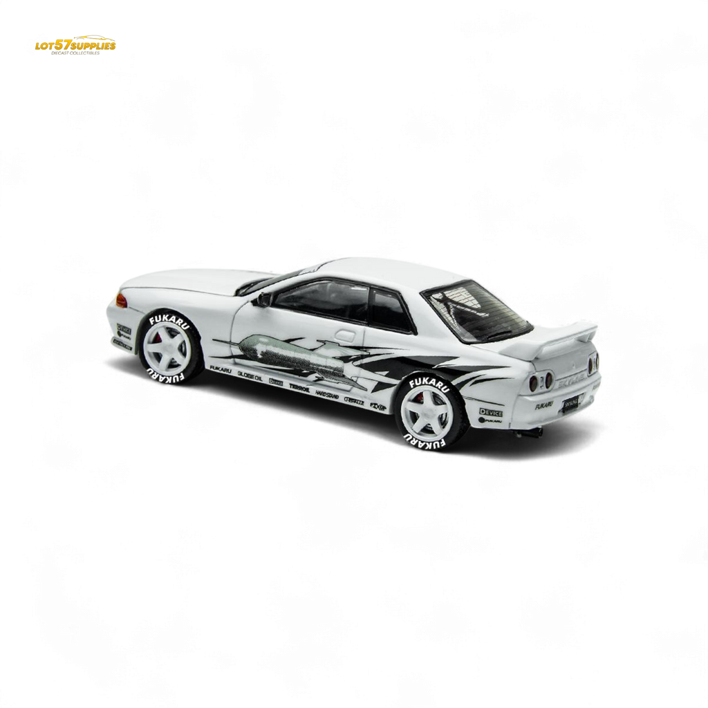 (Pre-Order) TimeMicro Skyline GT-R R32 Los Santos Drift - White 1:64