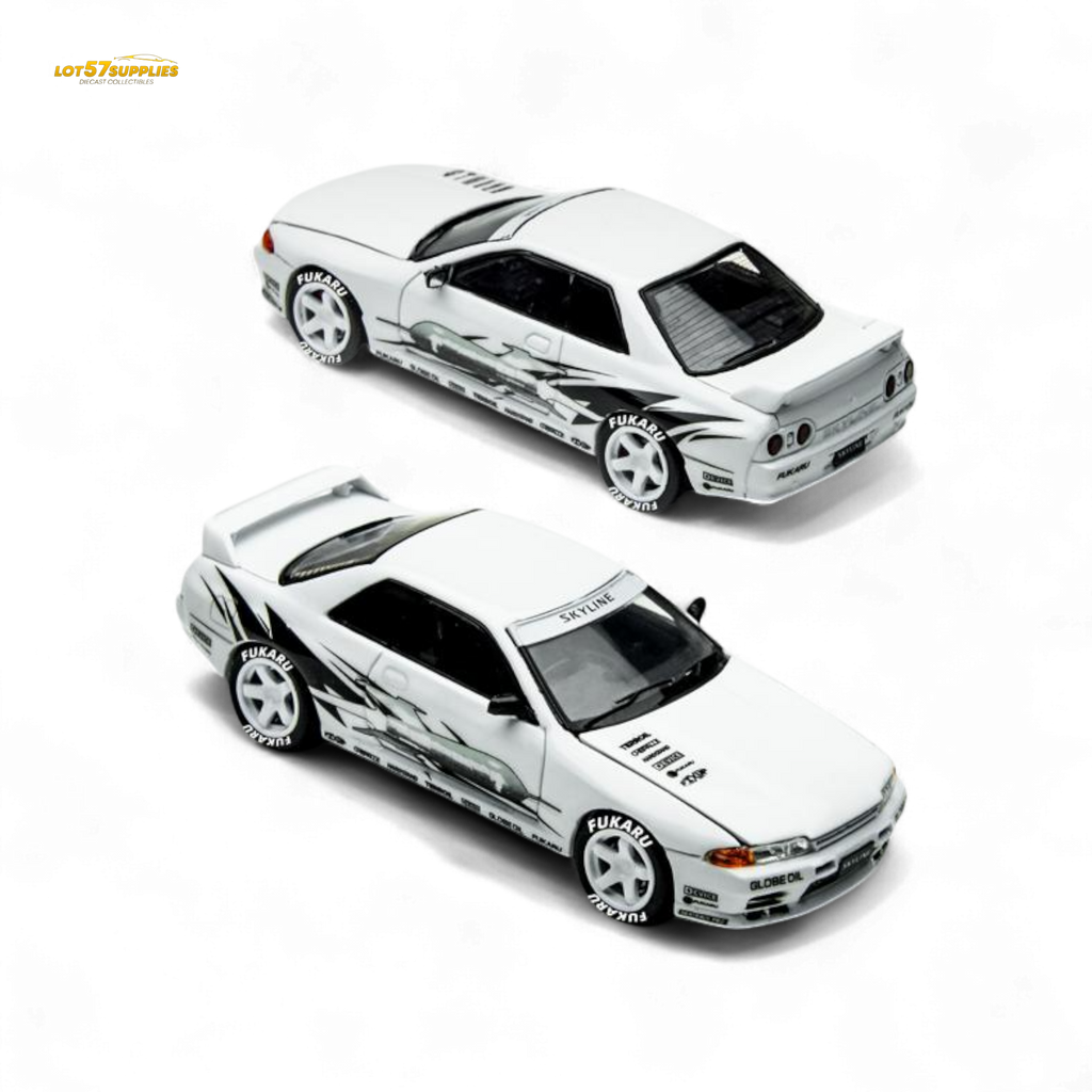 (Pre-Order) TimeMicro Skyline GT-R R32 Los Santos Drift - White 1:64