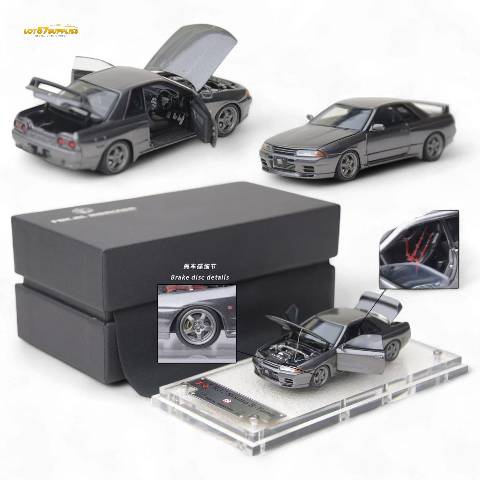 Focal Horizon Nissan Skyline GT-R R32 Nismo S-Tune Gun Grey 1:64