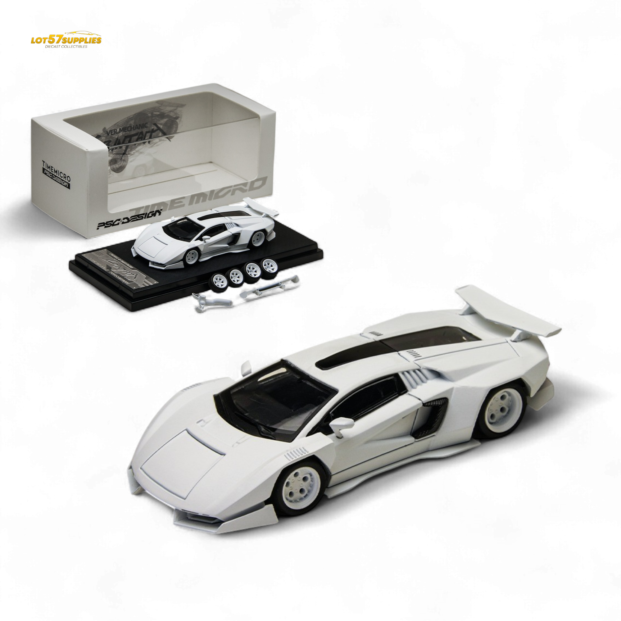 TimeMicro Countach V Ver. Mechanic White 1:64