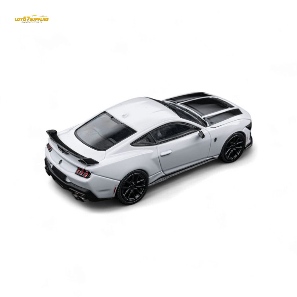 DCM Mustang Dark Horse - Crystal White - Black Wheels 1:64