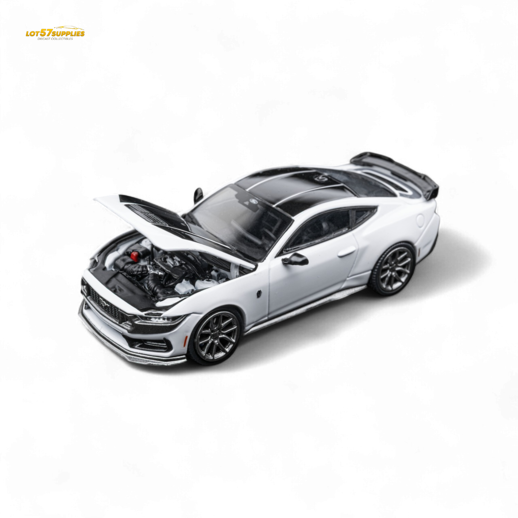 DCM Mustang Dark Horse Crystal White 1:64