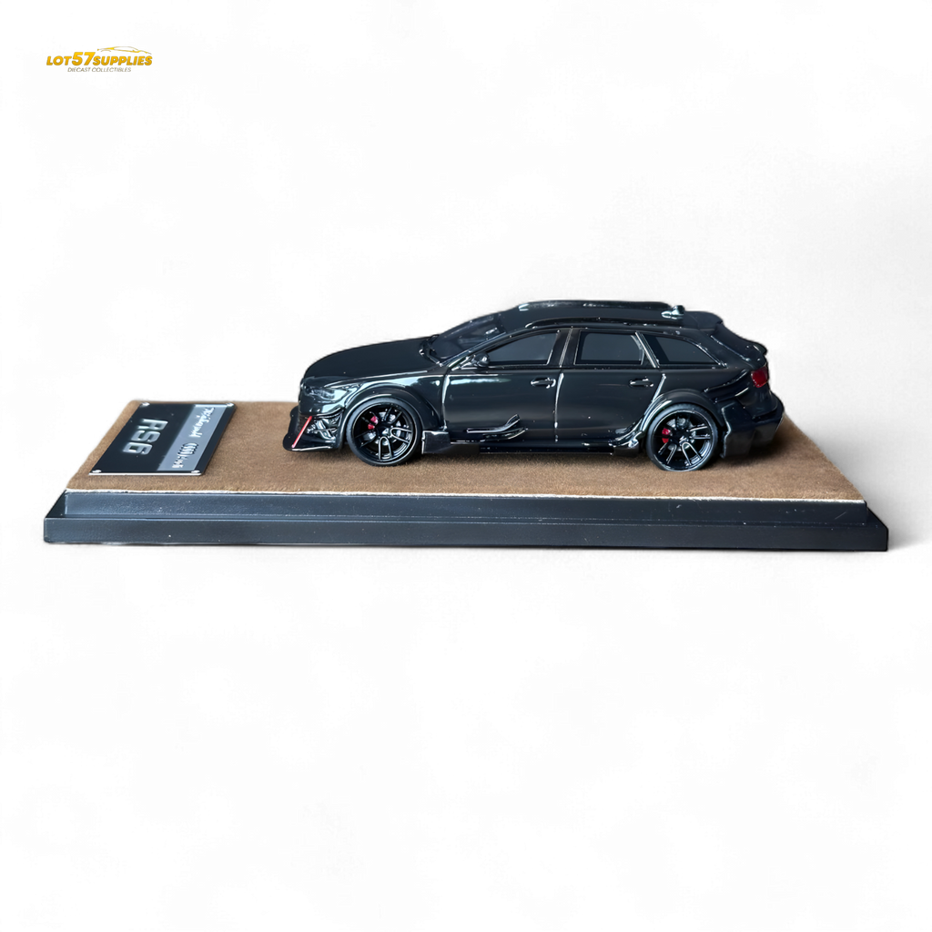 Qidian Model Audi RS6 Avant (C7) Wide-Body Modified Black 1:64