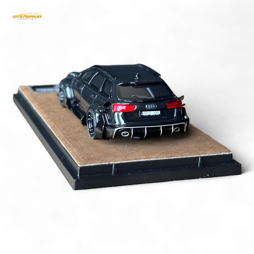 Qidian Model Audi RS6 Avant (C7) Wide-Body Modified Black 1:64