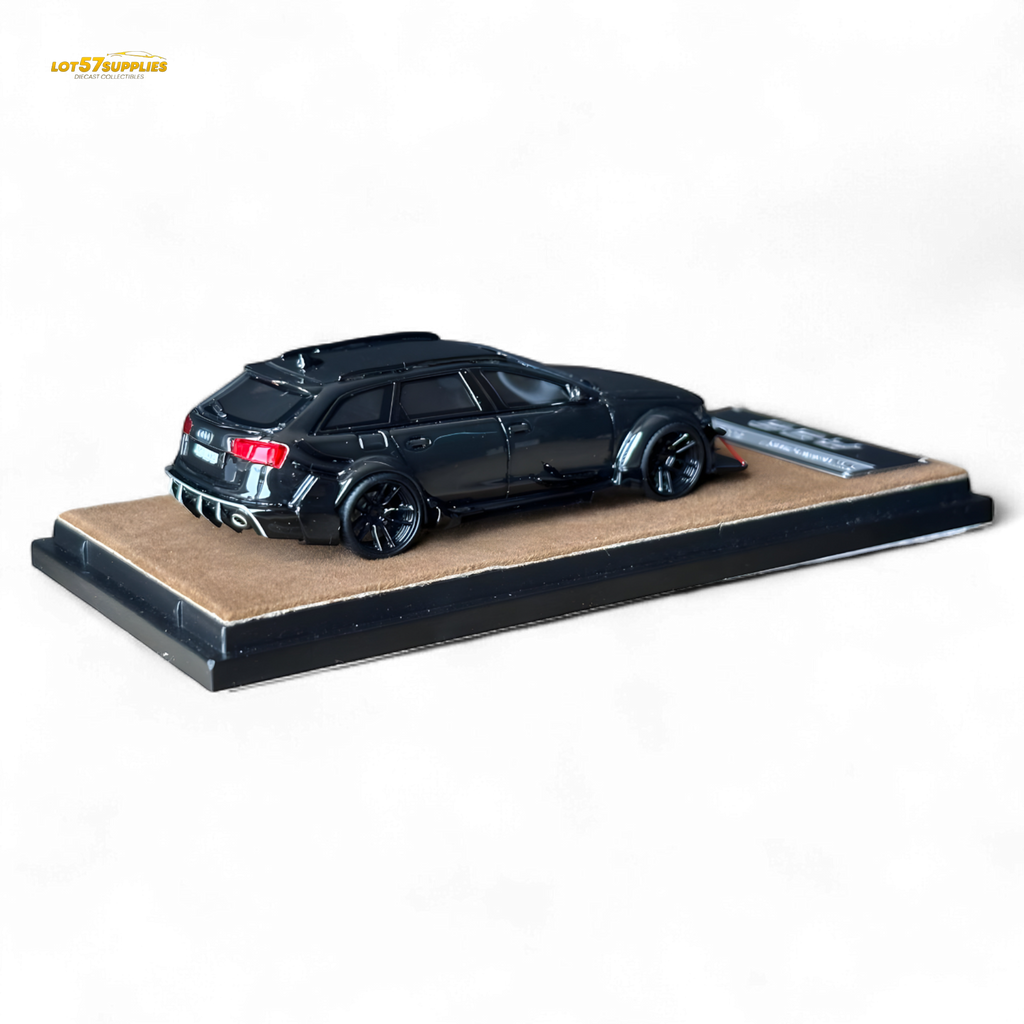 Qidian Model Audi RS6 Avant (C7) Wide-Body Modified Black 1:64