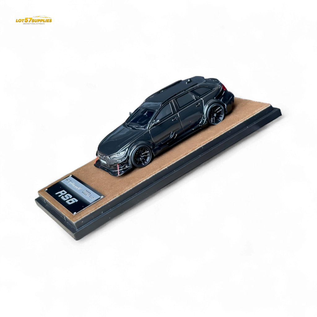 Qidian Model Audi RS6 Avant (C7) Wide-Body Modified Black 1:64
