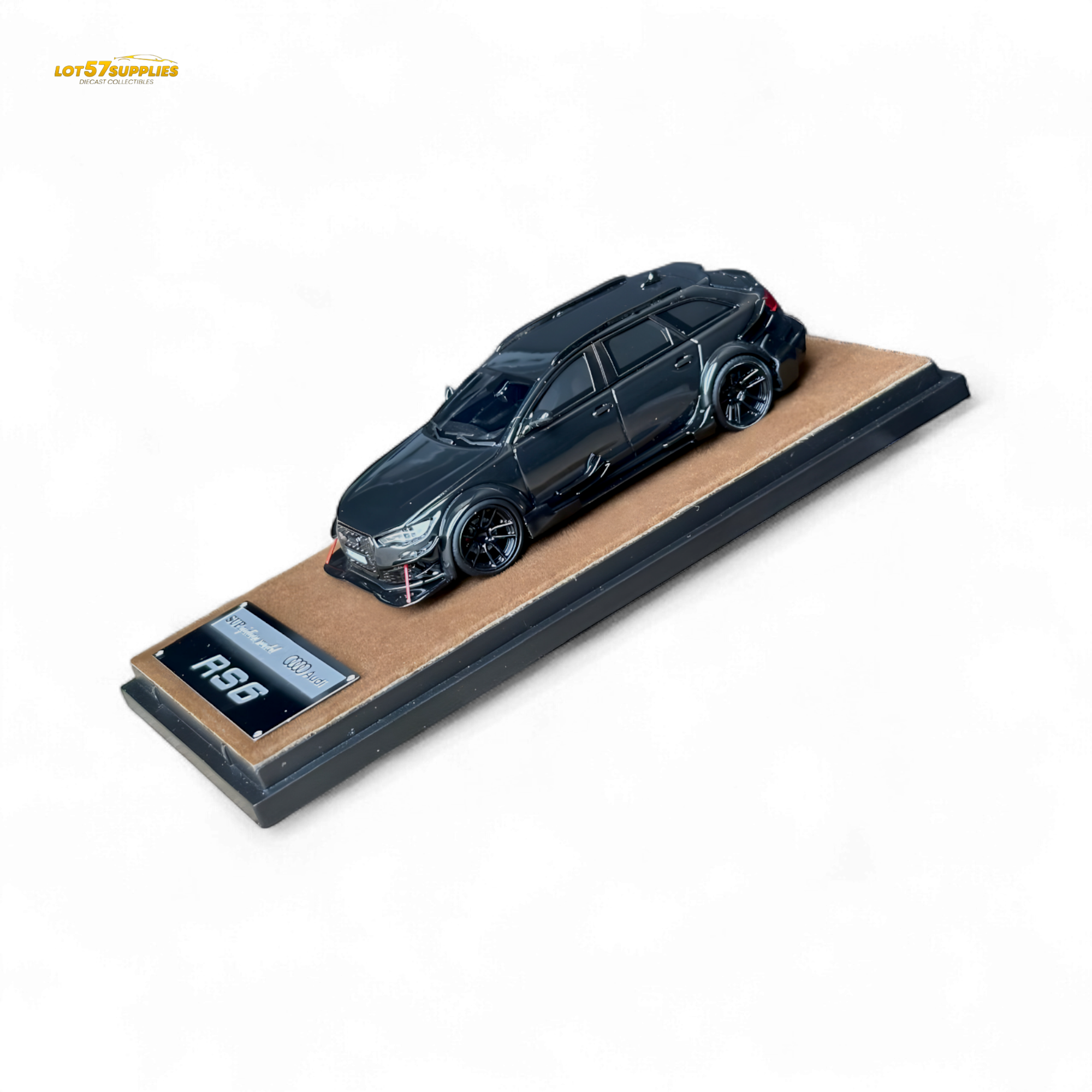 Qidian Model Audi RS6 Avant (C7) Wide-Body Modified Black 1:64
