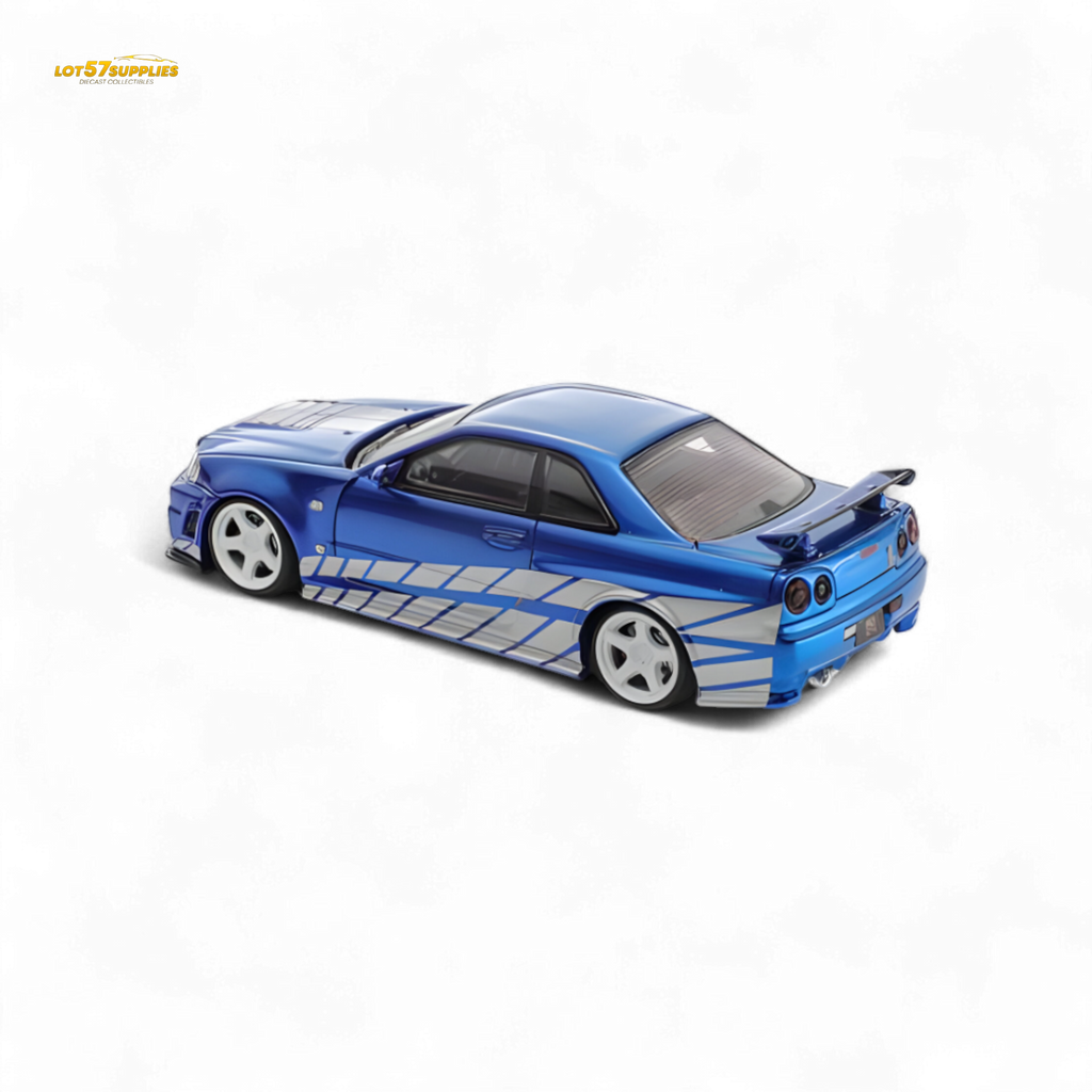 Fast Speed Skyline GT-R R34 Nismo Z-Tune Blue 1:64