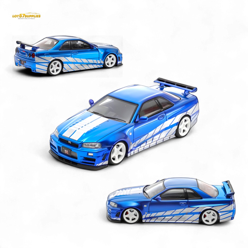 Fast Speed Skyline GT-R R34 Nismo Z-Tune Blue 1:64