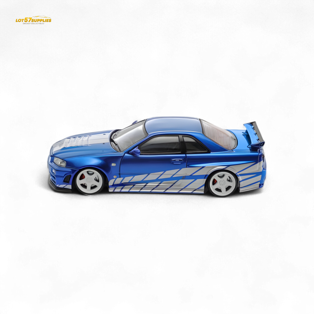 Fast Speed Skyline GT-R R34 Nismo Z-Tune Blue 1:64