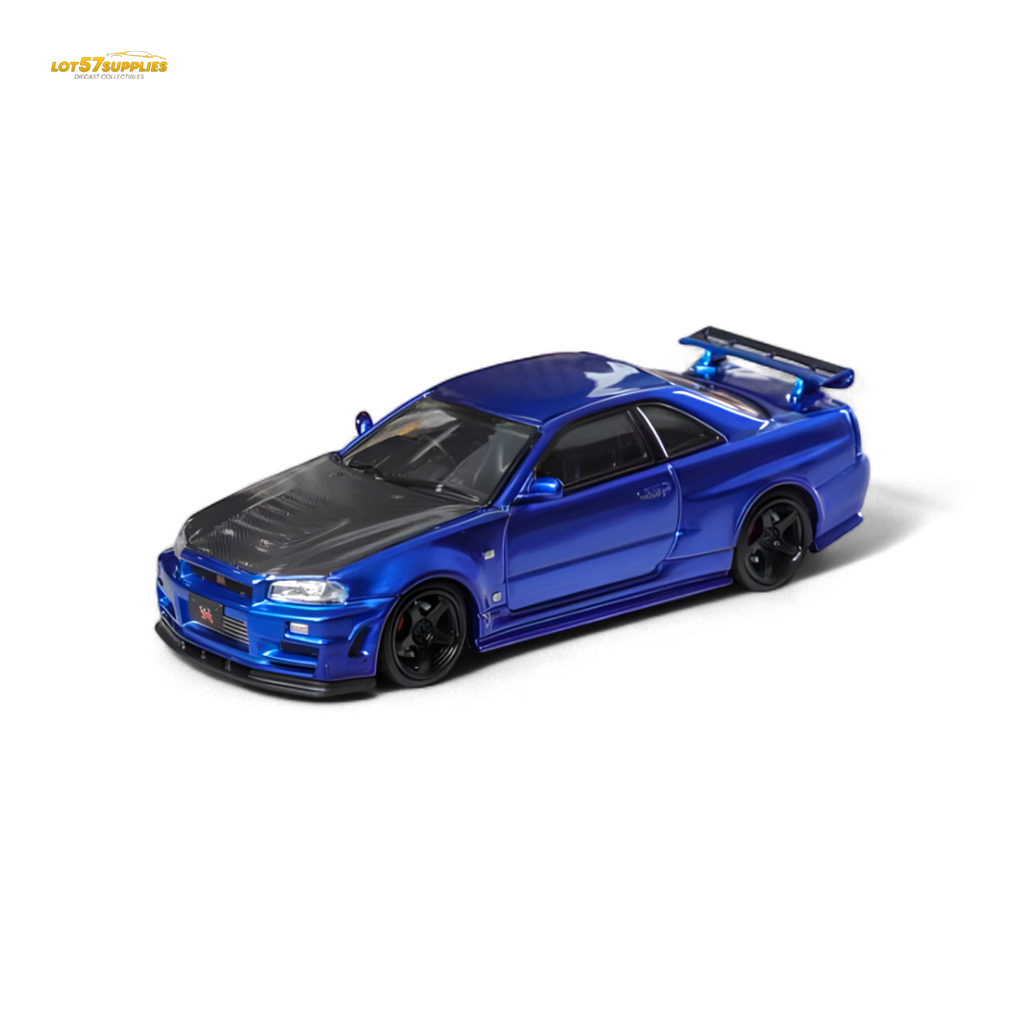 Fuji Skyline R34 GT-R Nismo Z-Tune Bayside Blue 1:64