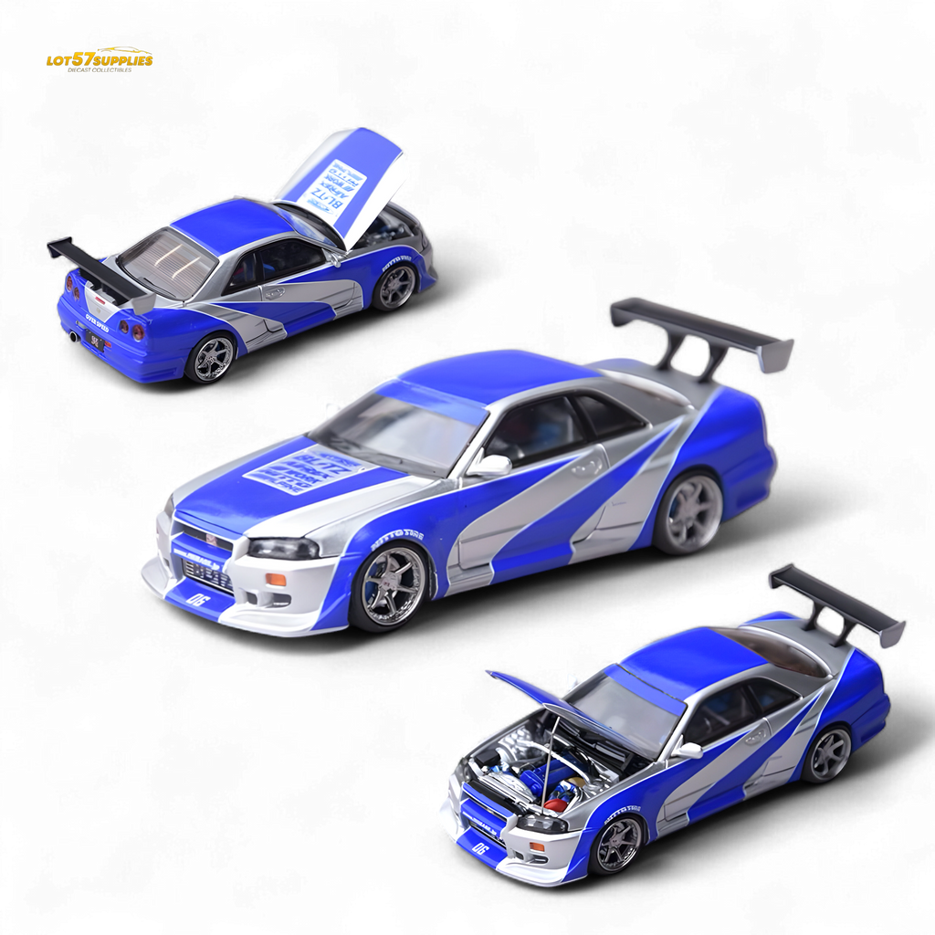 Focal Horizon Skyline GT-R R34 NFS Silver Blue 1:64