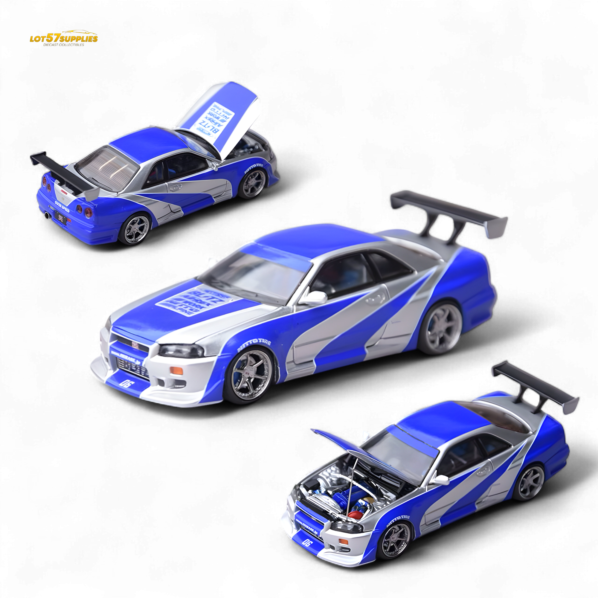 Focal Horizon Skyline GT-R R34 NFS Silver Blue 1:64