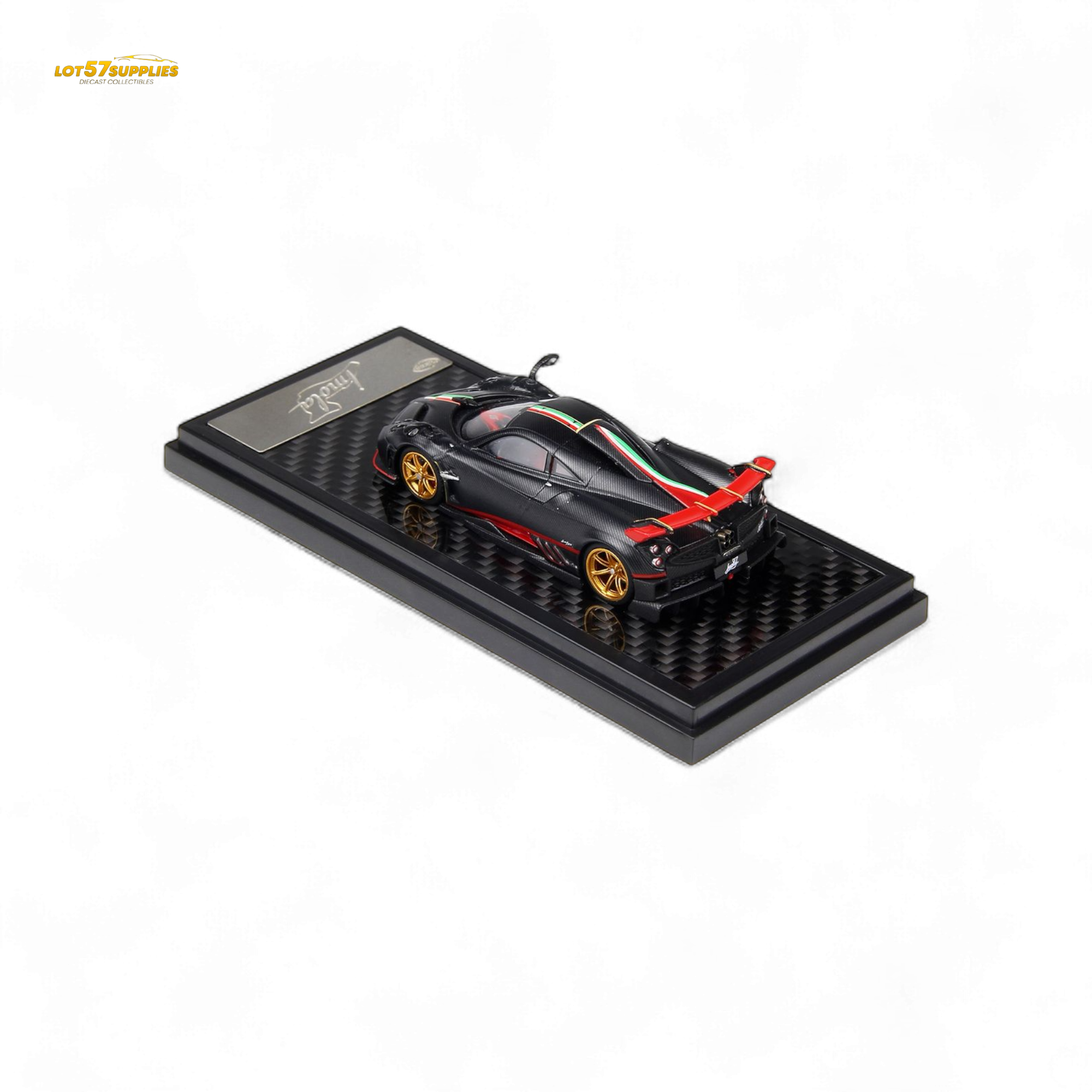 LCD Pagani Imola Matte Black Carbon Italian Stripe 1:64
