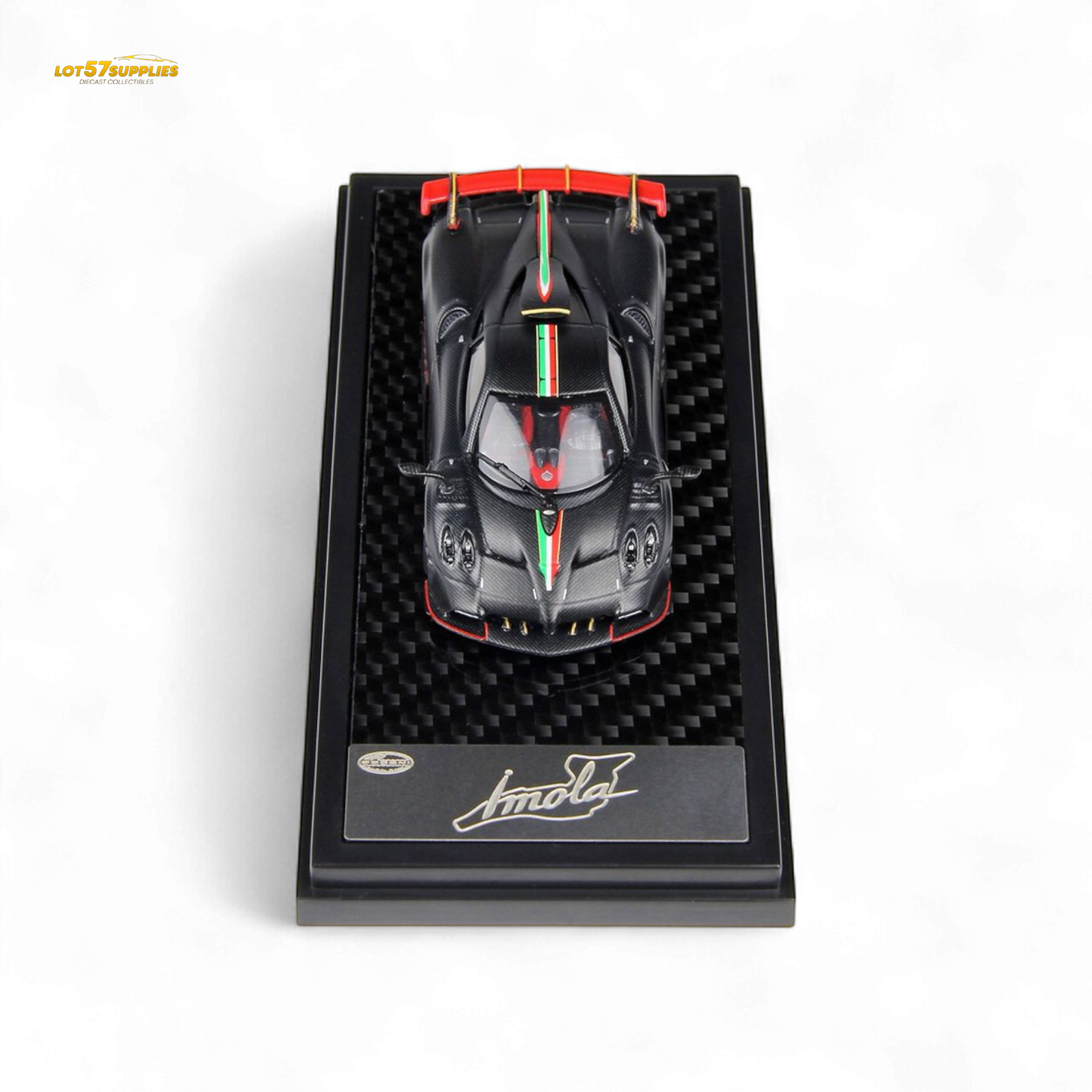 LCD Pagani Imola Matte Black Carbon Italian Stripe 1:64