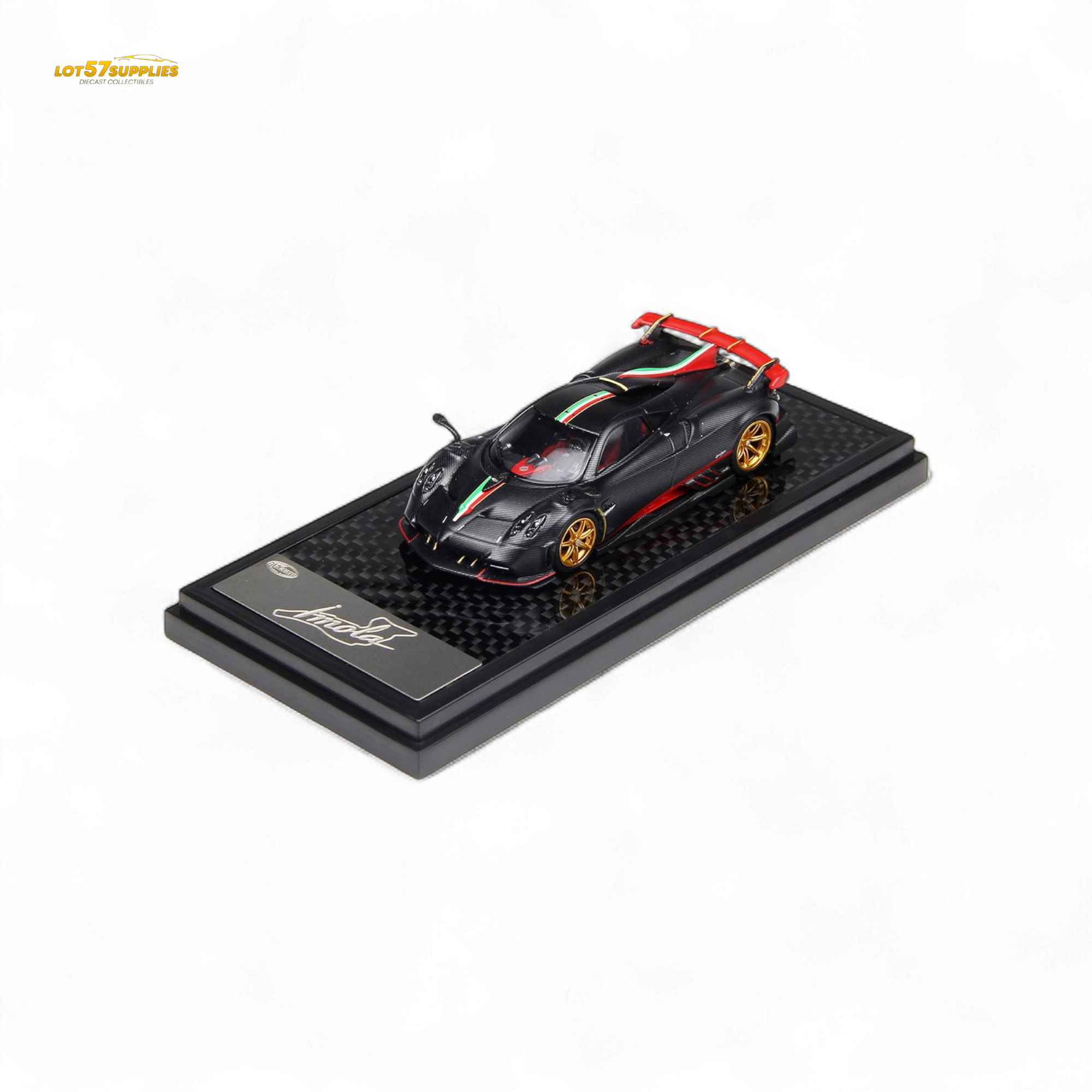 LCD Pagani Imola Matte Black Carbon Italian Stripe 1:64
