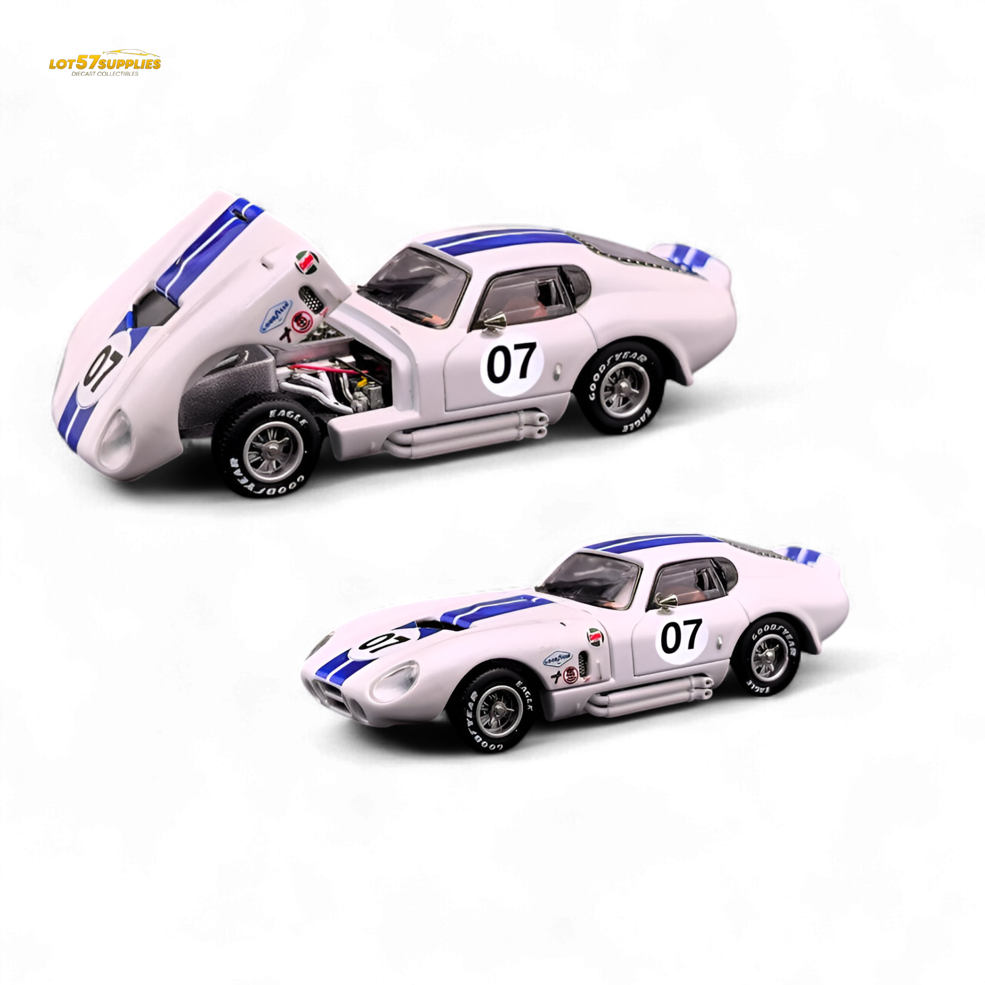 Fine Works64 Shelby Daytona White with Blue Stripes 1:64