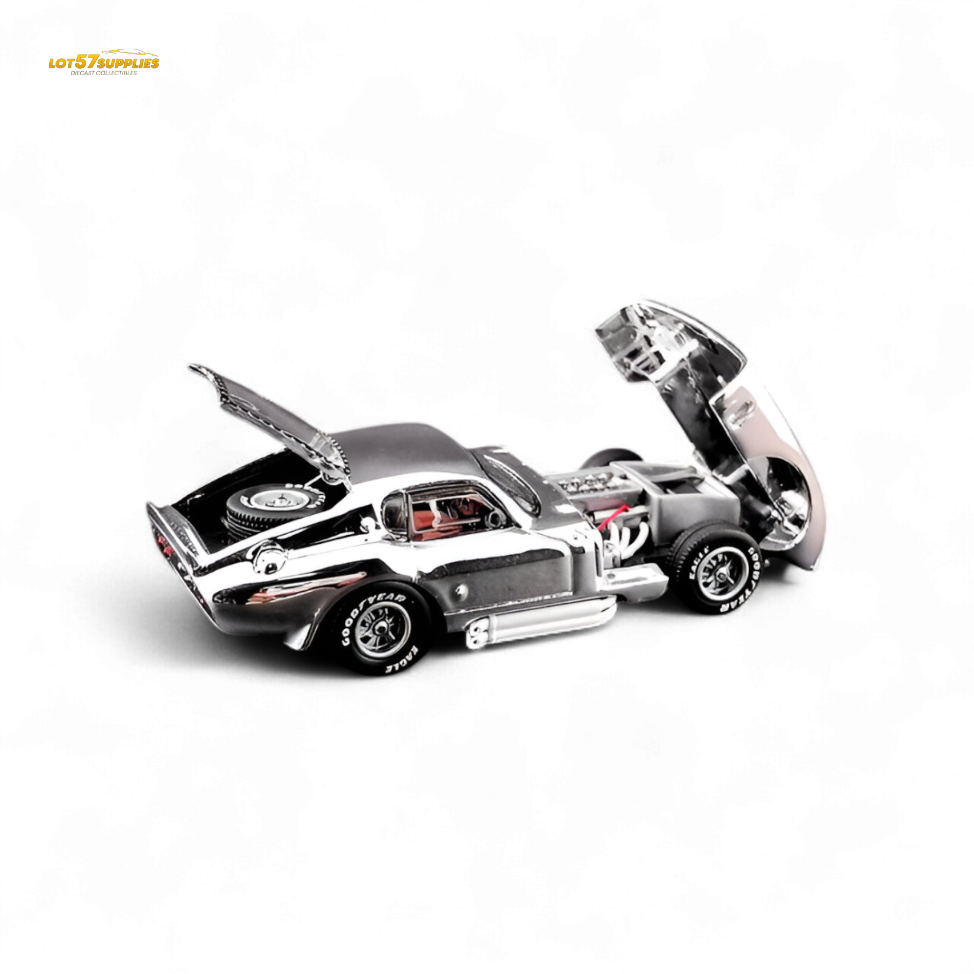 Fine Works64 Shelby Daytona Chrome Silver 1:64