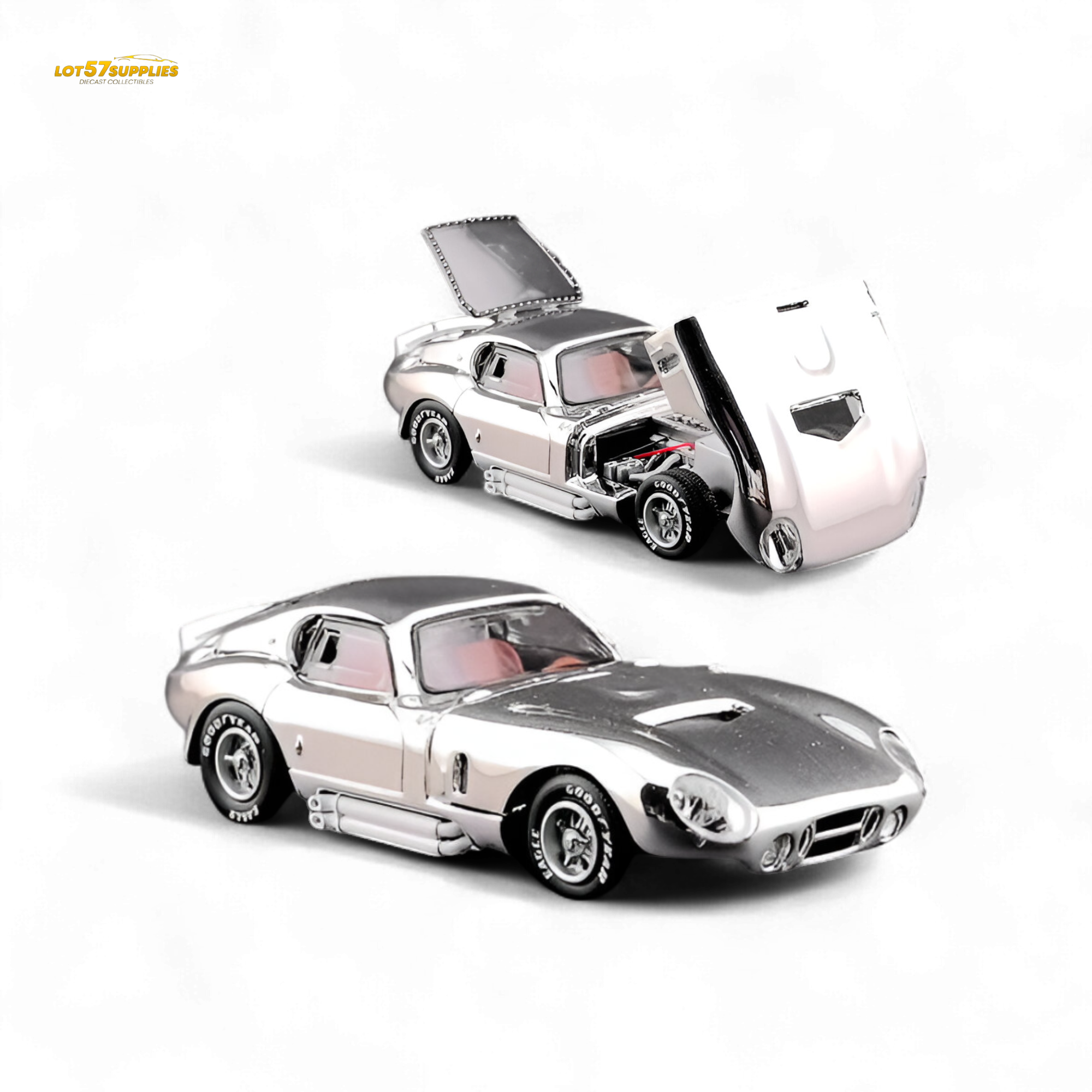 Fine Works64 Shelby Daytona Chrome Silver 1:64