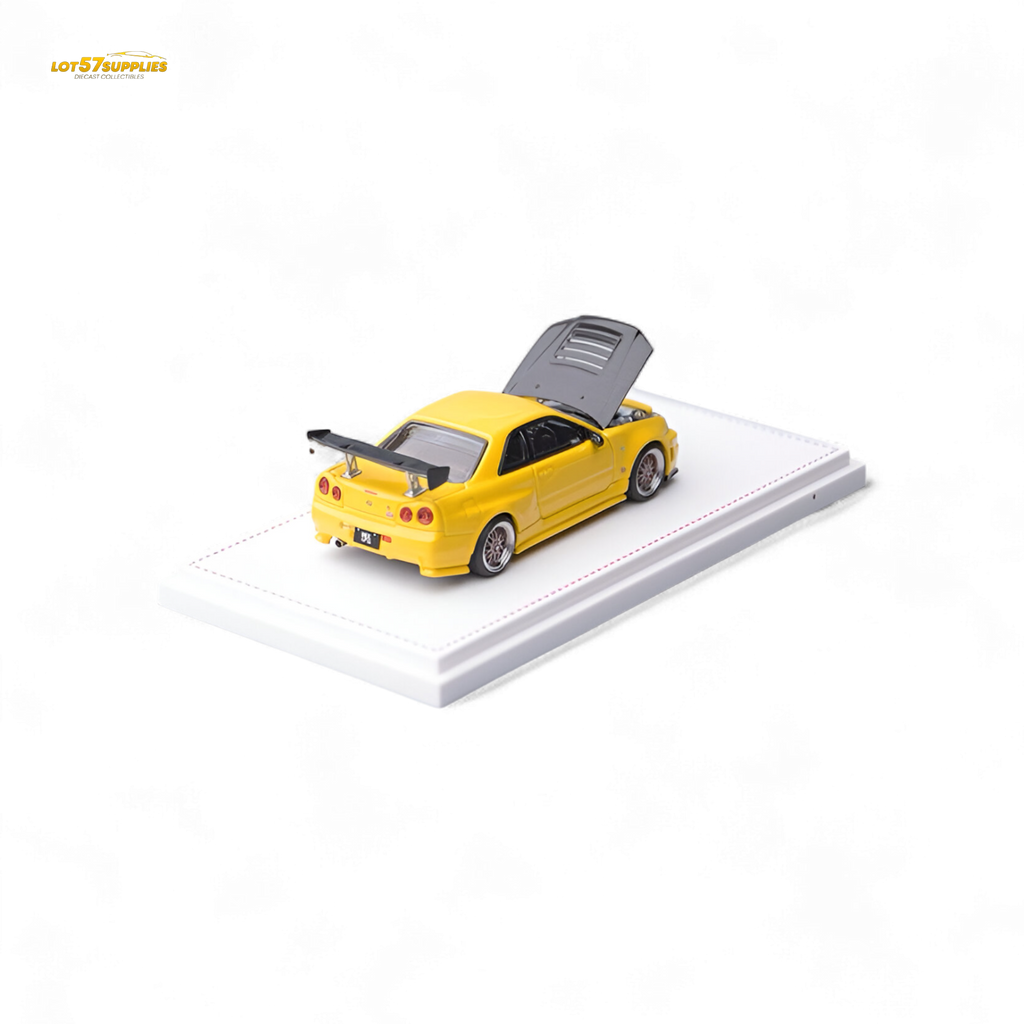 Focal Horizon Nissan Skyline GT-R R34 Z-Tune Carbon-Hood Version Yellow 1:64