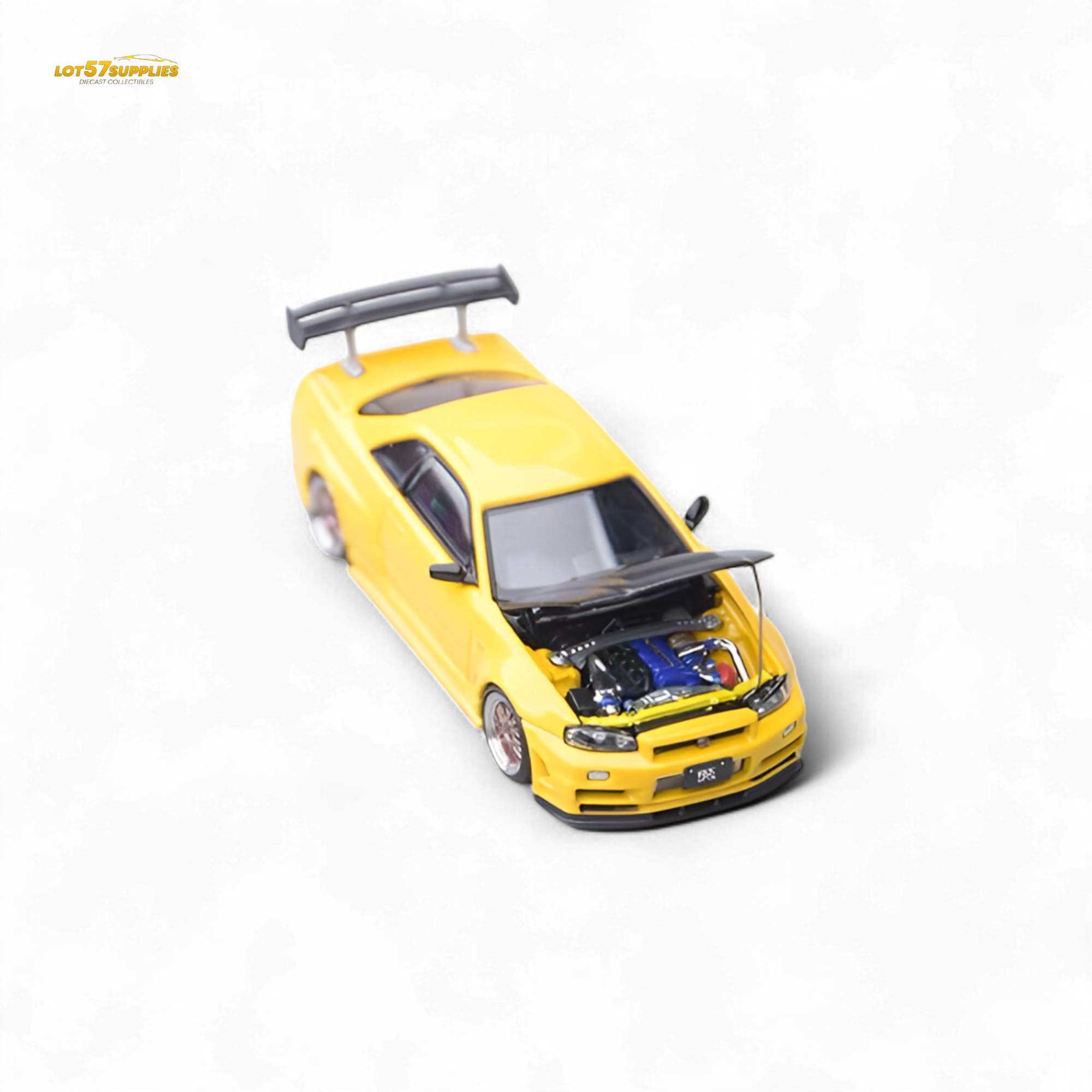 Focal Horizon Nissan Skyline GT-R R34 Z-Tune Carbon-Hood Version Yellow 1:64