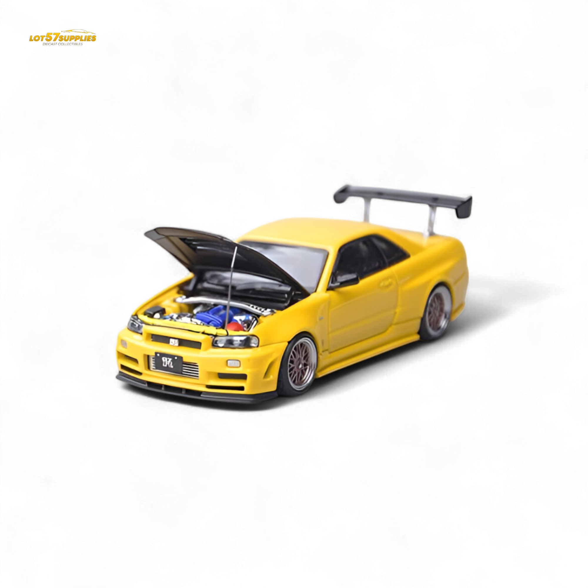 Focal Horizon Nissan Skyline GT-R R34 Z-Tune Carbon-Hood Version Yellow 1:64