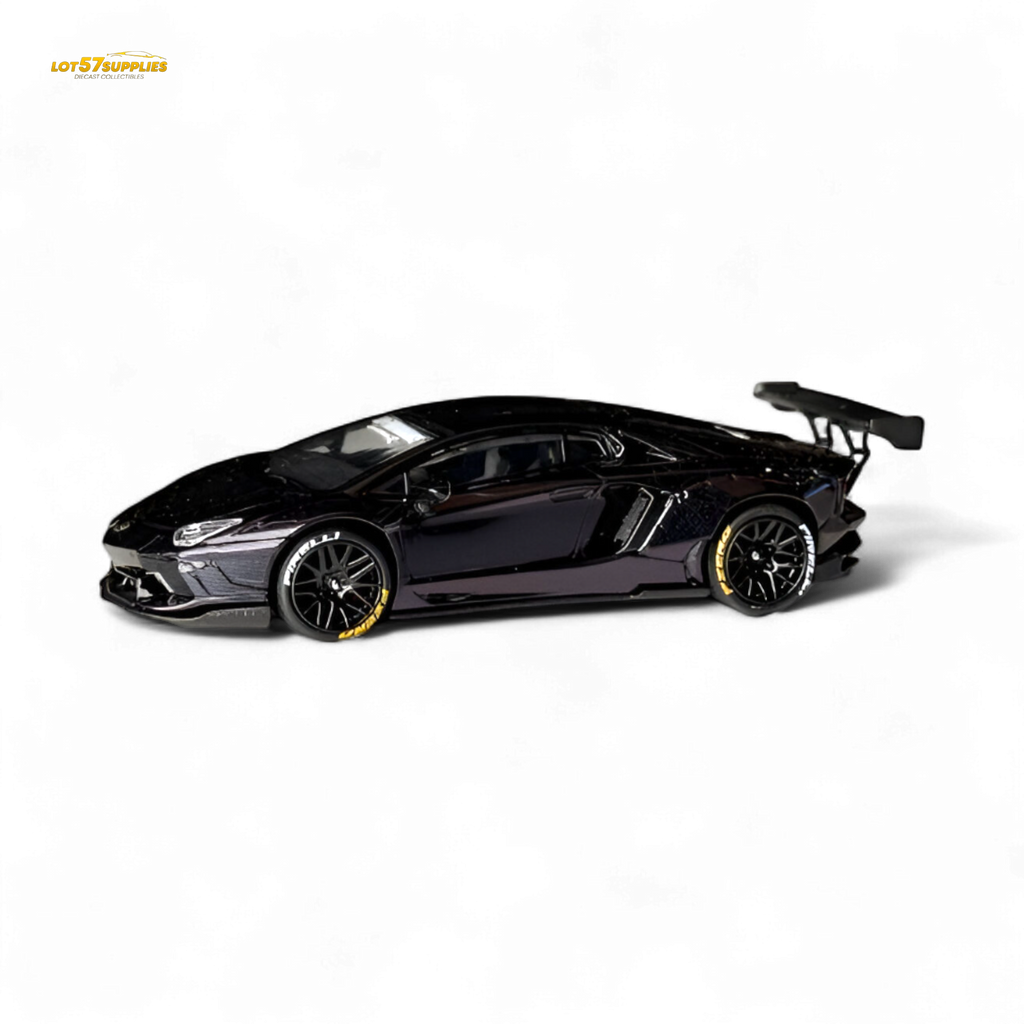 King Model Lamborghini Aventador LP700-4 Purple Carbon Fiber 1:64
