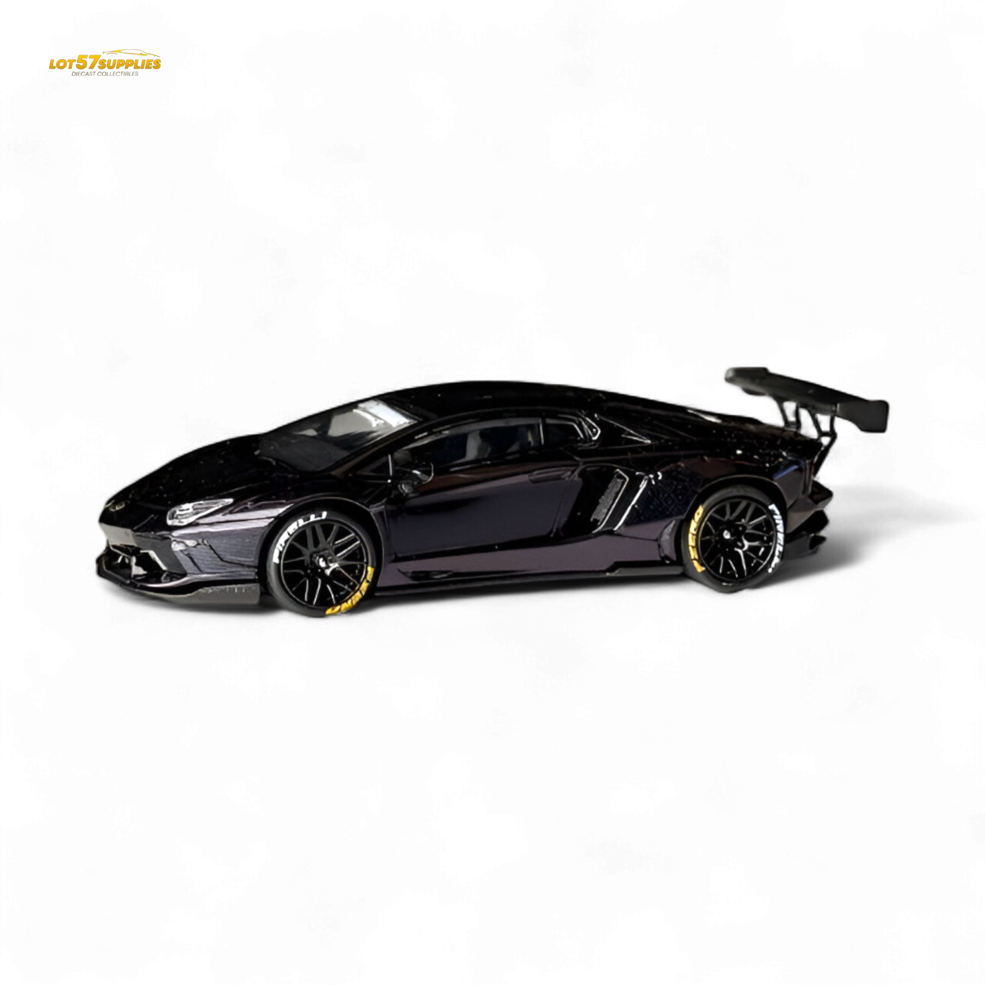 King Model Lamborghini Aventador LP700-4 Purple Carbon Fiber 1:64
