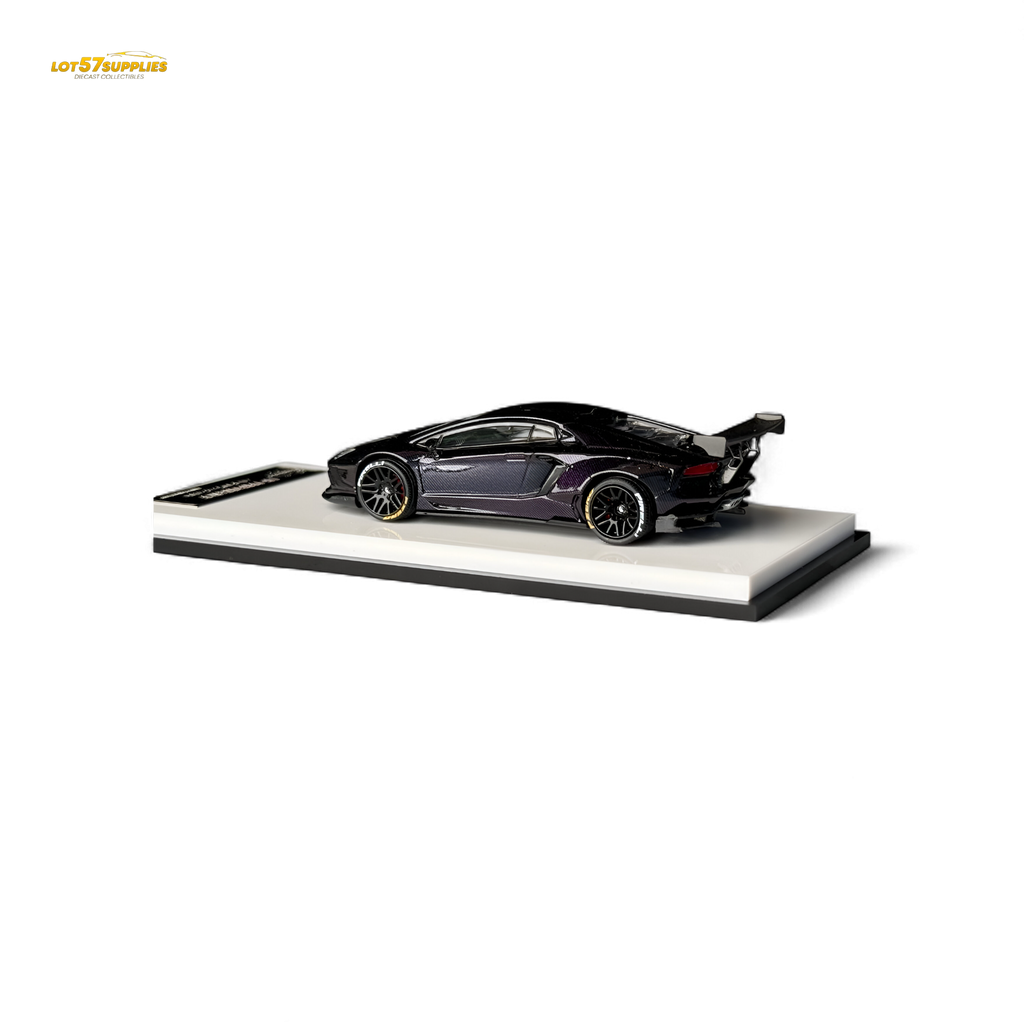 King Model Lamborghini Aventador LP700-4 Purple Carbon Fiber 1:64