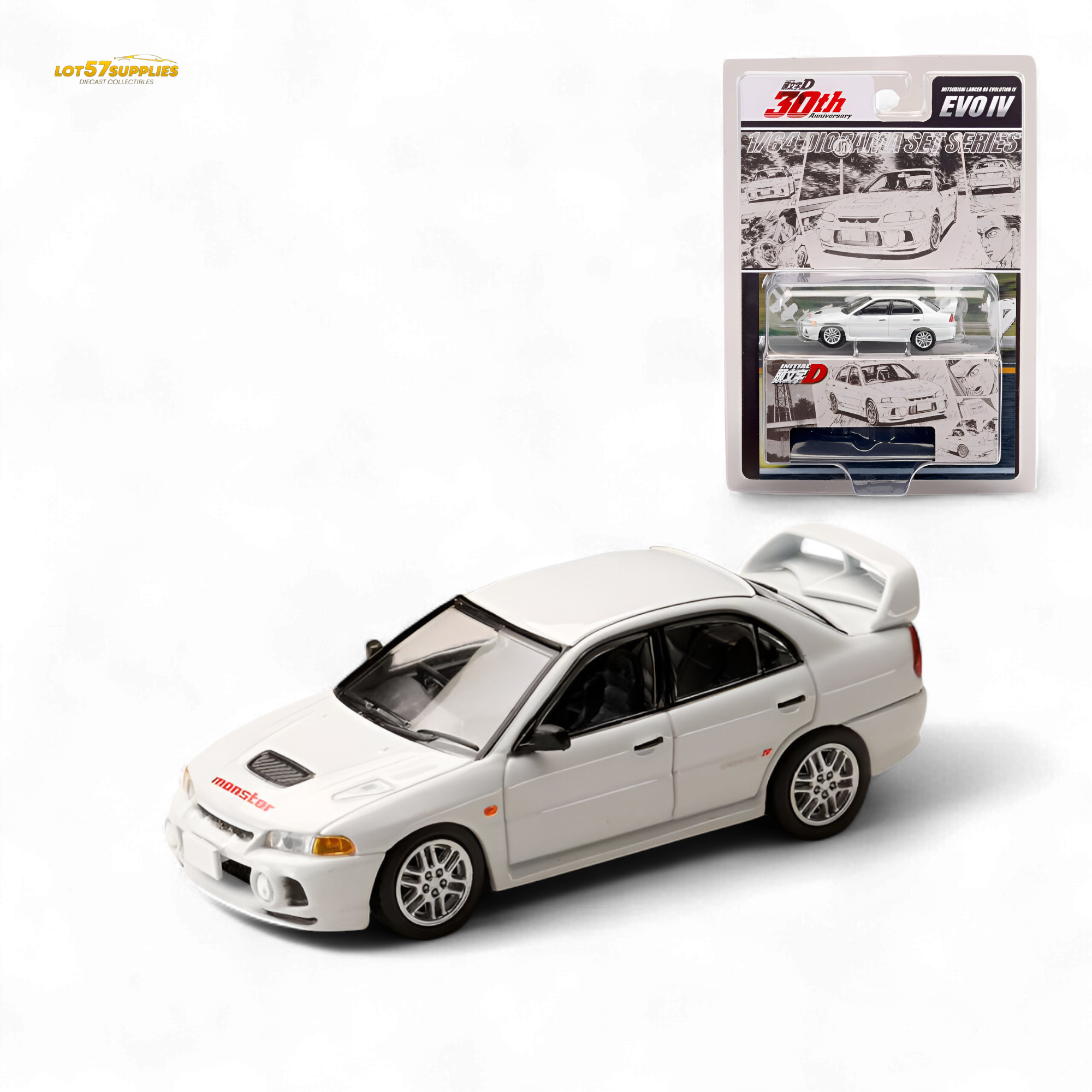 Hobby Japan Mitsubishi Lancer Evolution IV White 1:64