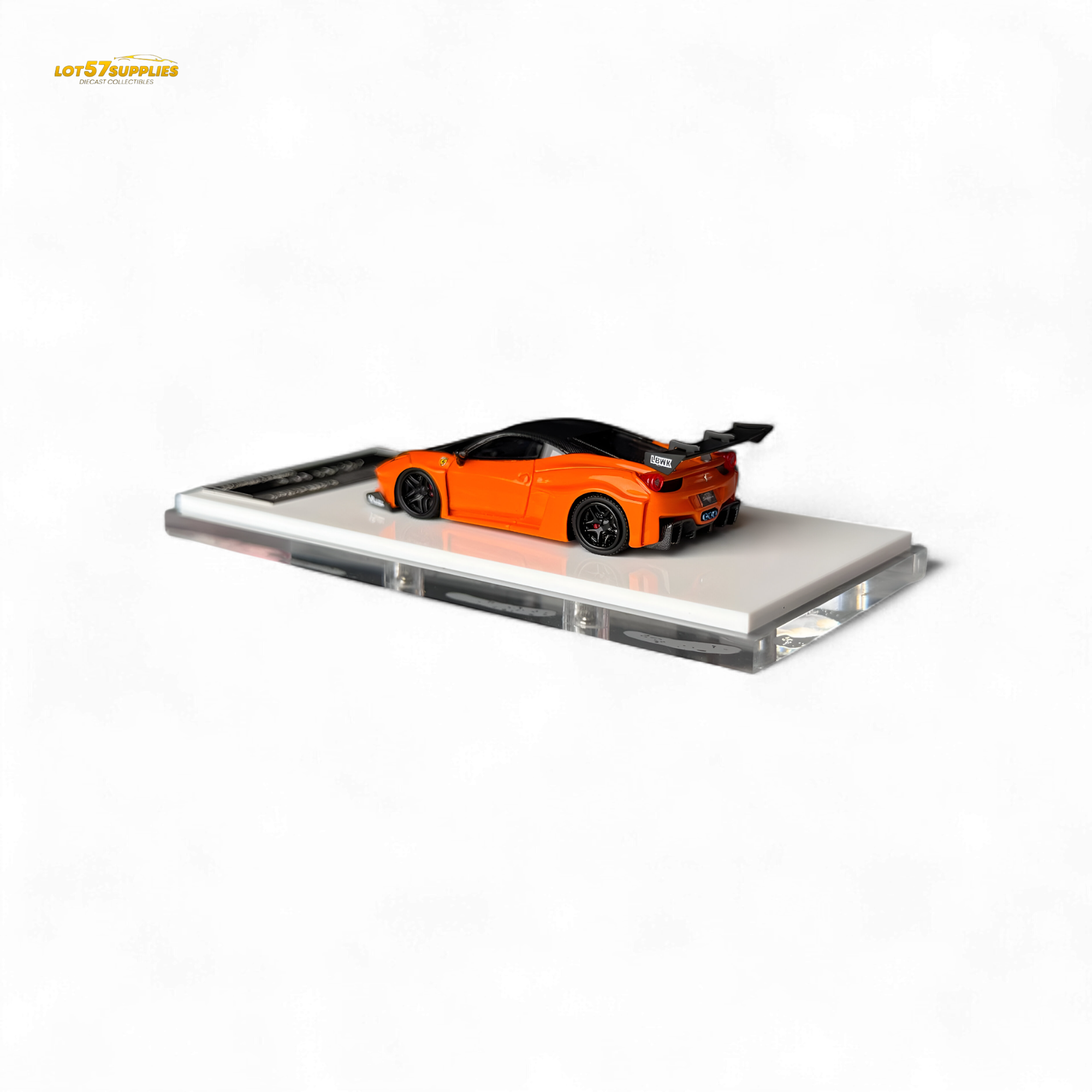Flame Ferrari 458 LB Wide-Body Pearl Orange 1:64