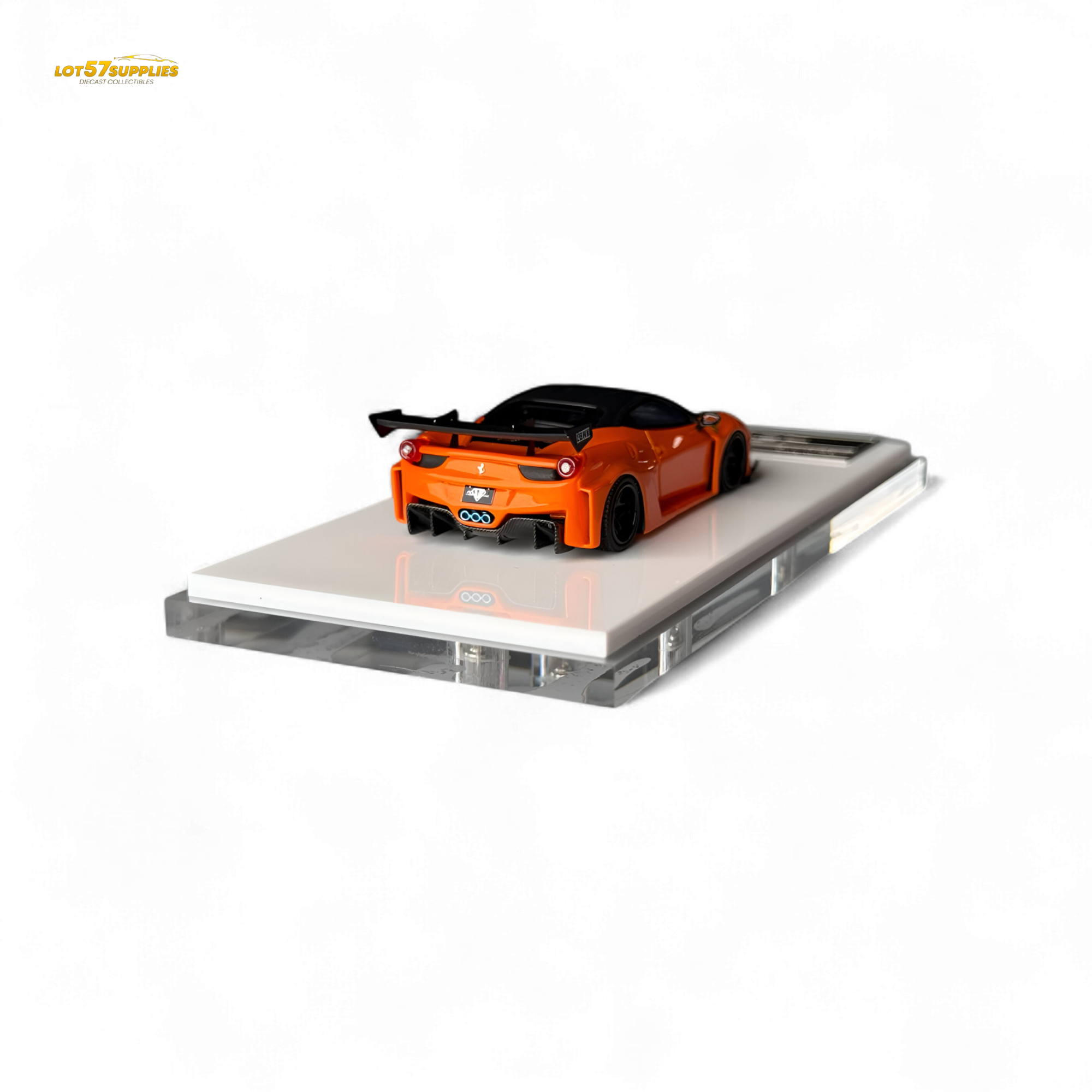 Flame Ferrari 458 LB Wide-Body Pearl Orange 1:64
