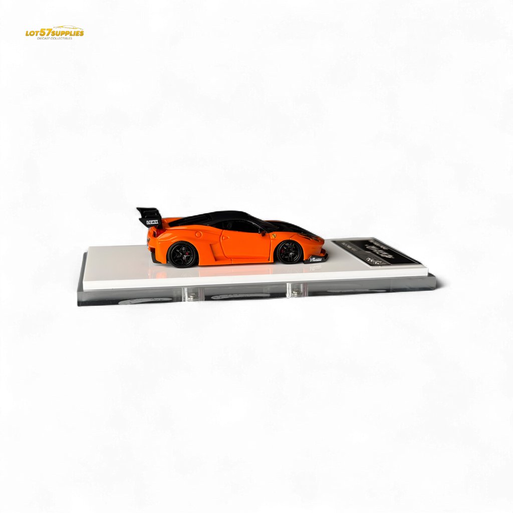 Flame Ferrari 458 LB Wide-Body Pearl Orange 1:64