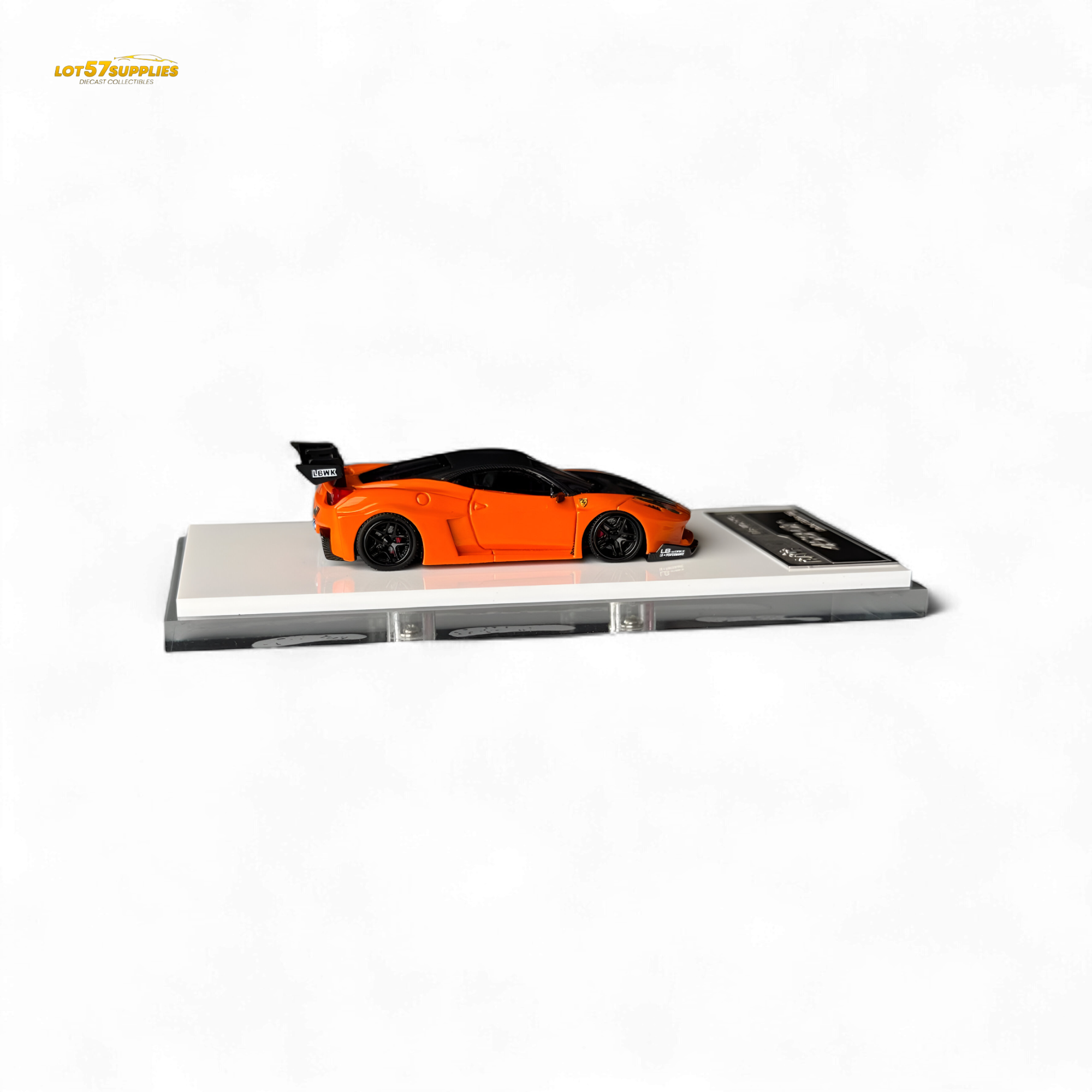 Flame Ferrari 458 LB Wide-Body Pearl Orange 1:64