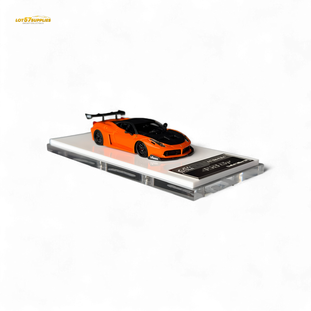 Flame Ferrari 458 LB Wide-Body Pearl Orange 1:64