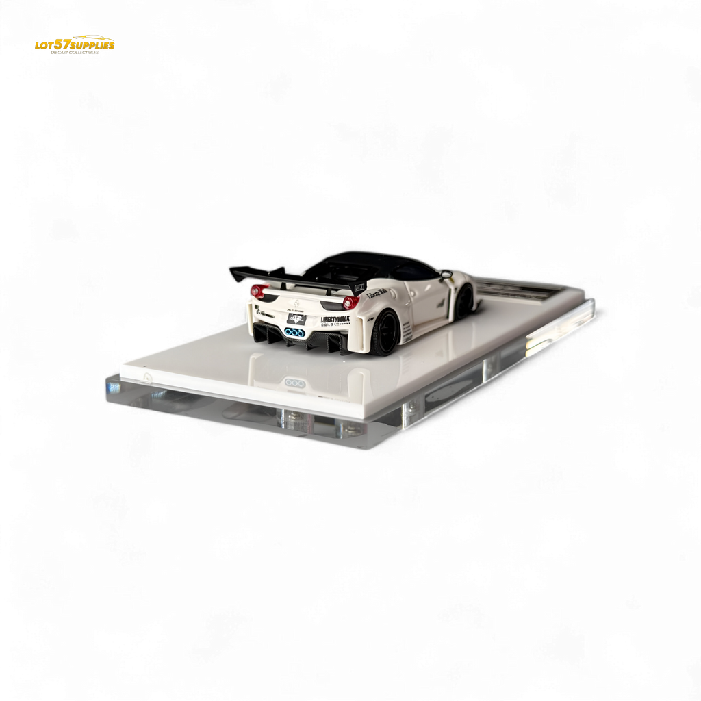 Flame Ferrari 458 GT LB Wide-Body - White 1:64 Resin