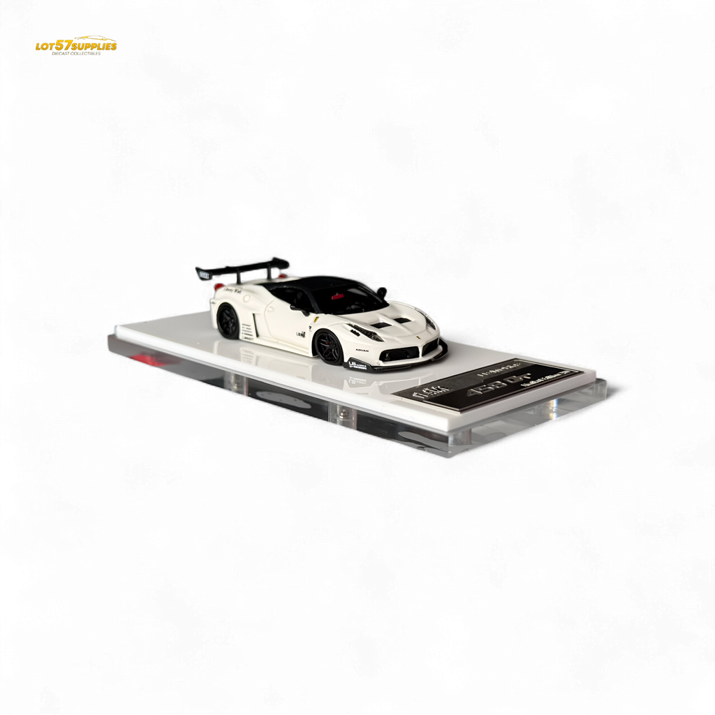 Flame Ferrari 458 GT LB Wide-Body - White 1:64 Resin