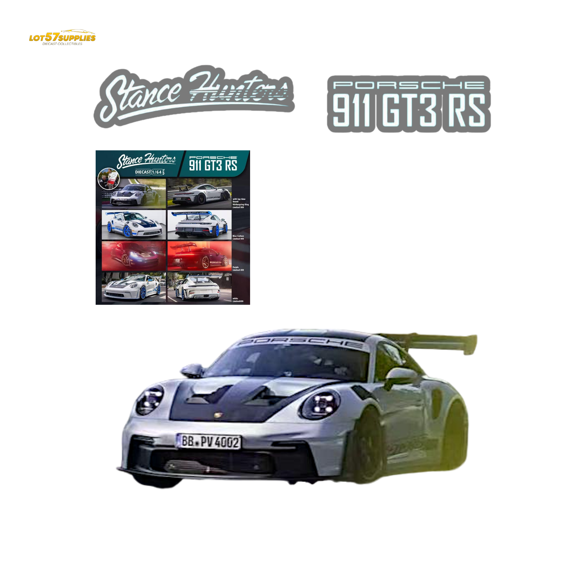 (Pre-Order) Stance Hunters Porsche 911 GT3 RS Nürburgring Livery 1:64