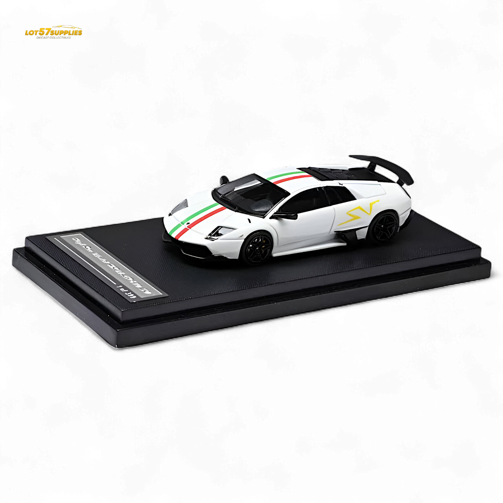 High Rev Model Lamborghini Murcielago LP670-4 SV White 1:64