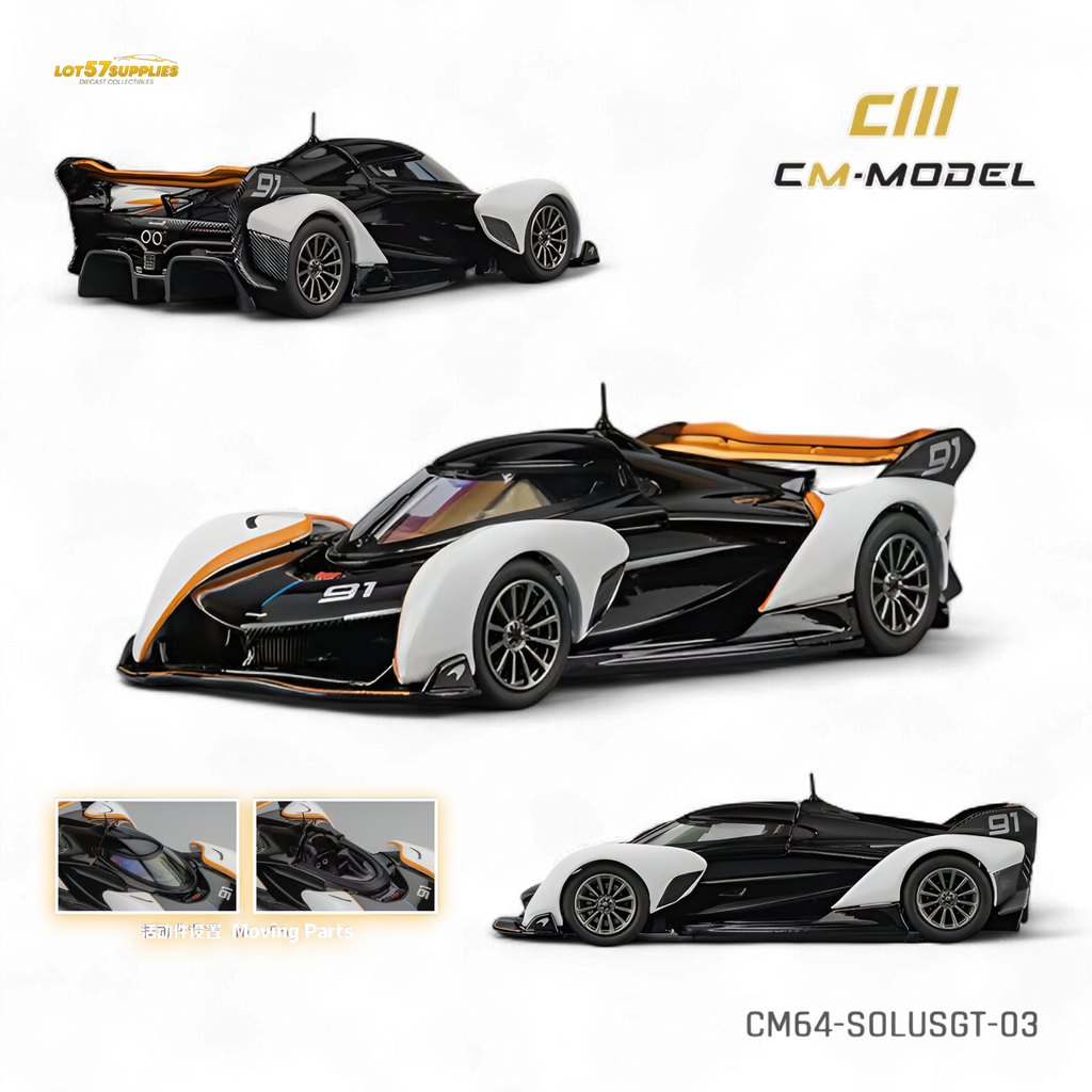 CM Model McLaren Solus GT Black White 1:64